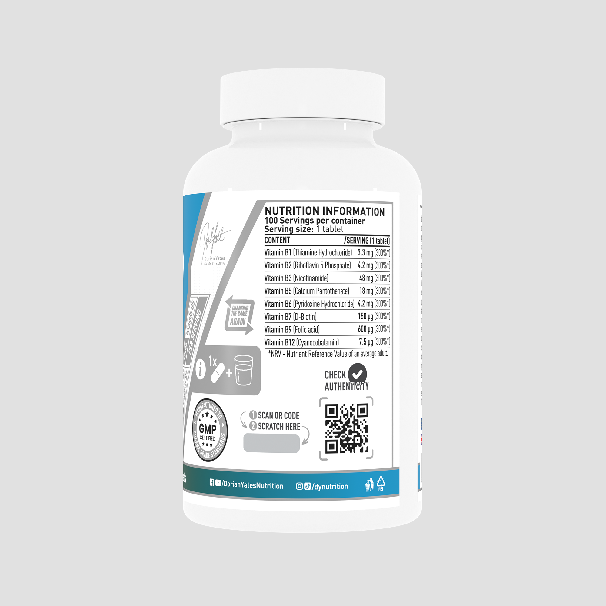 DY Nutrition Vitamin B Complex vitamines B énergie 1 comprimé