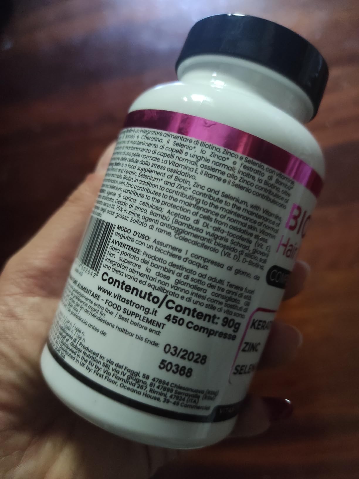 Vitastrong Beauté & Corps Biotine comprimés 450 cpr zinc sélénium