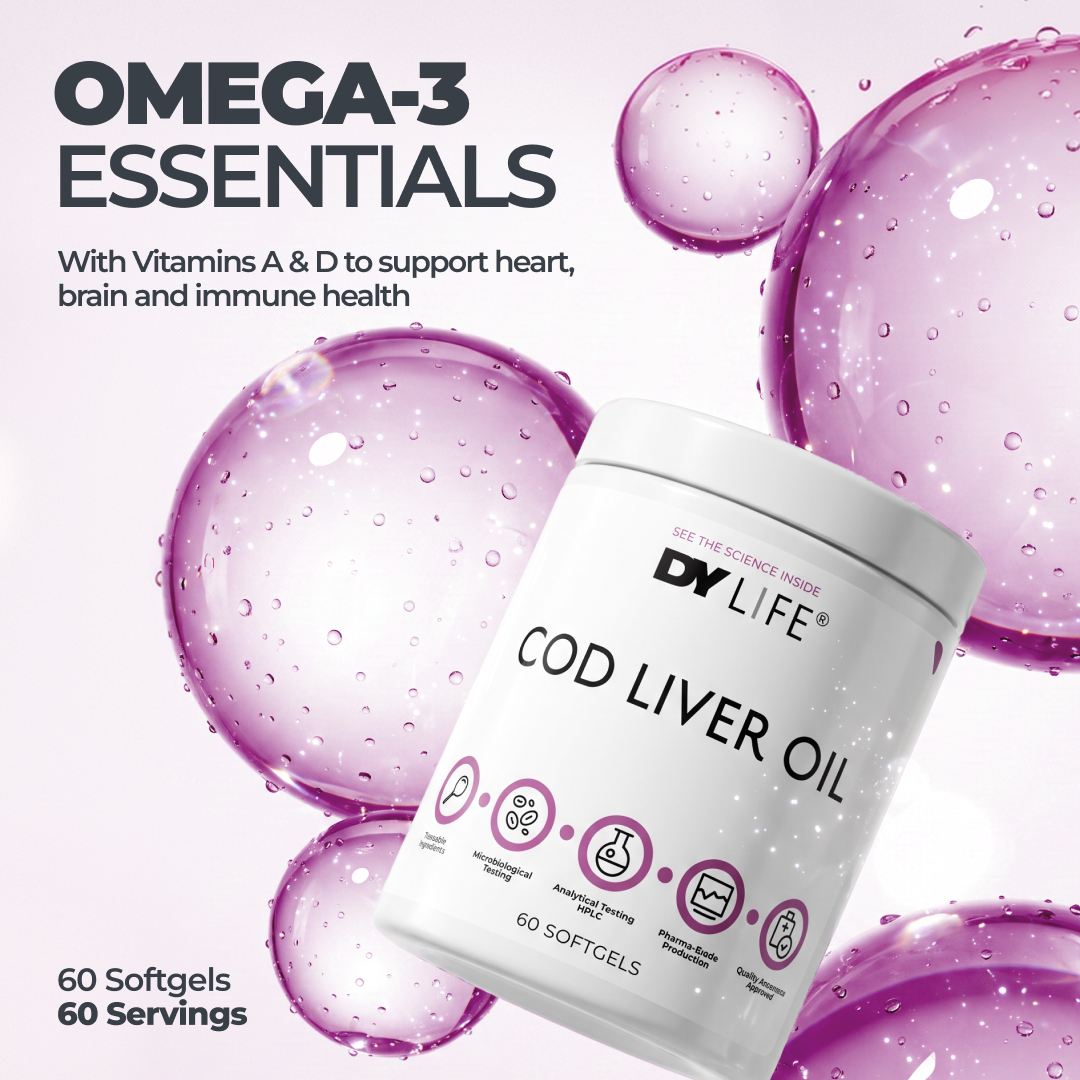 DY Life Cod Liver Oil huile de foie de morue 60 softgels oméga 3