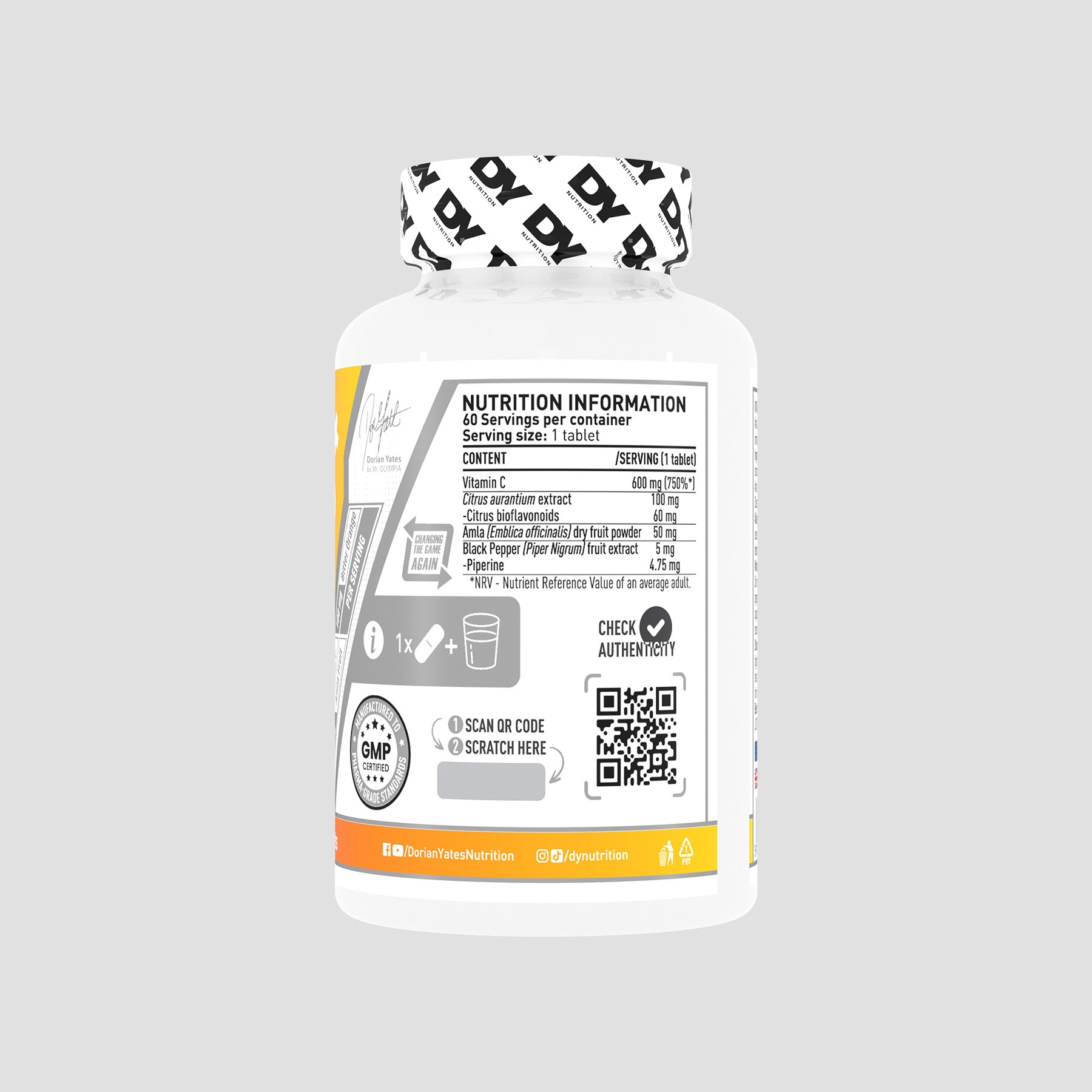 DY Nutrition Vitamin C+ vitamine C immunité comprimés