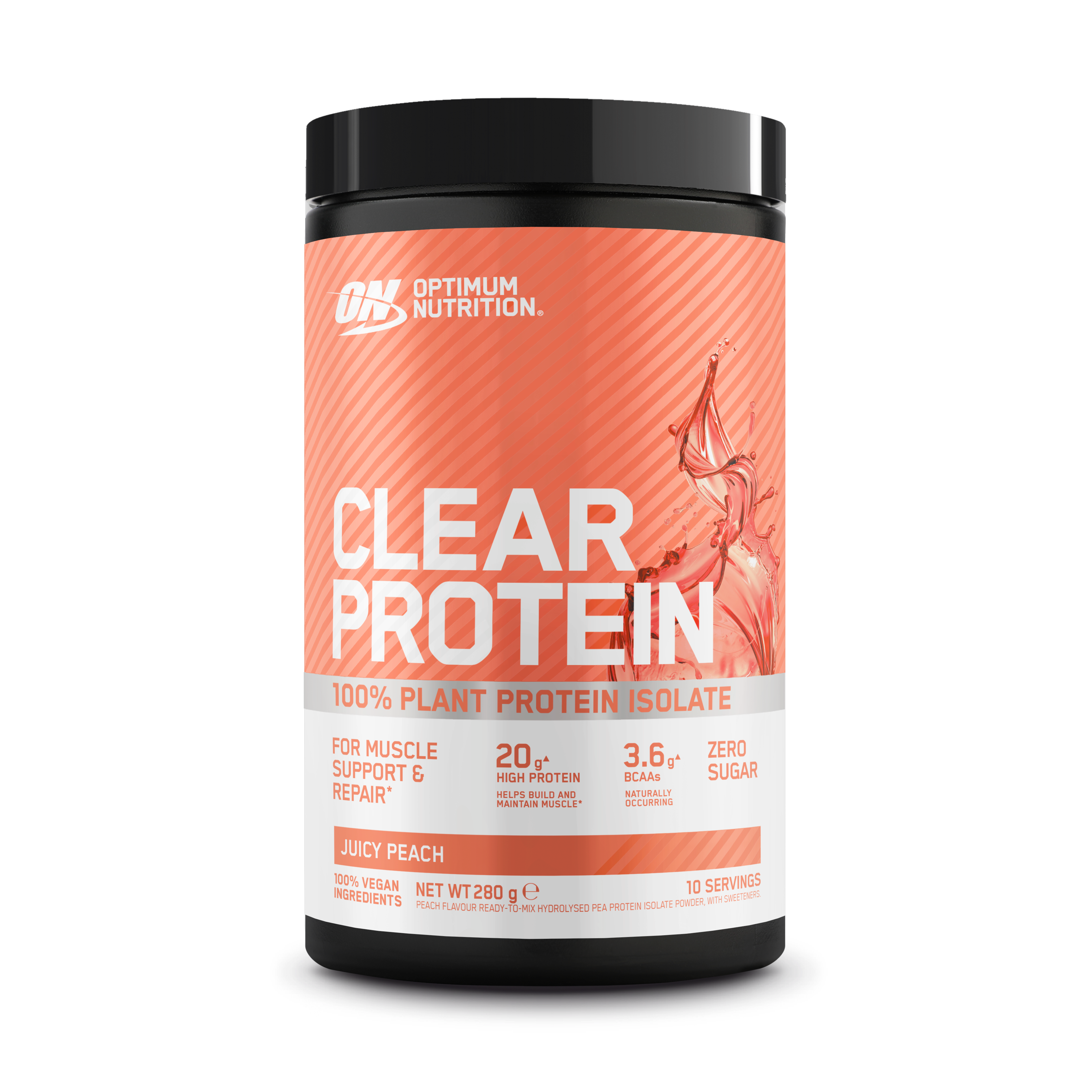 Optimum Nutrition Clear Protein isolate pois pêche 280 g 20g