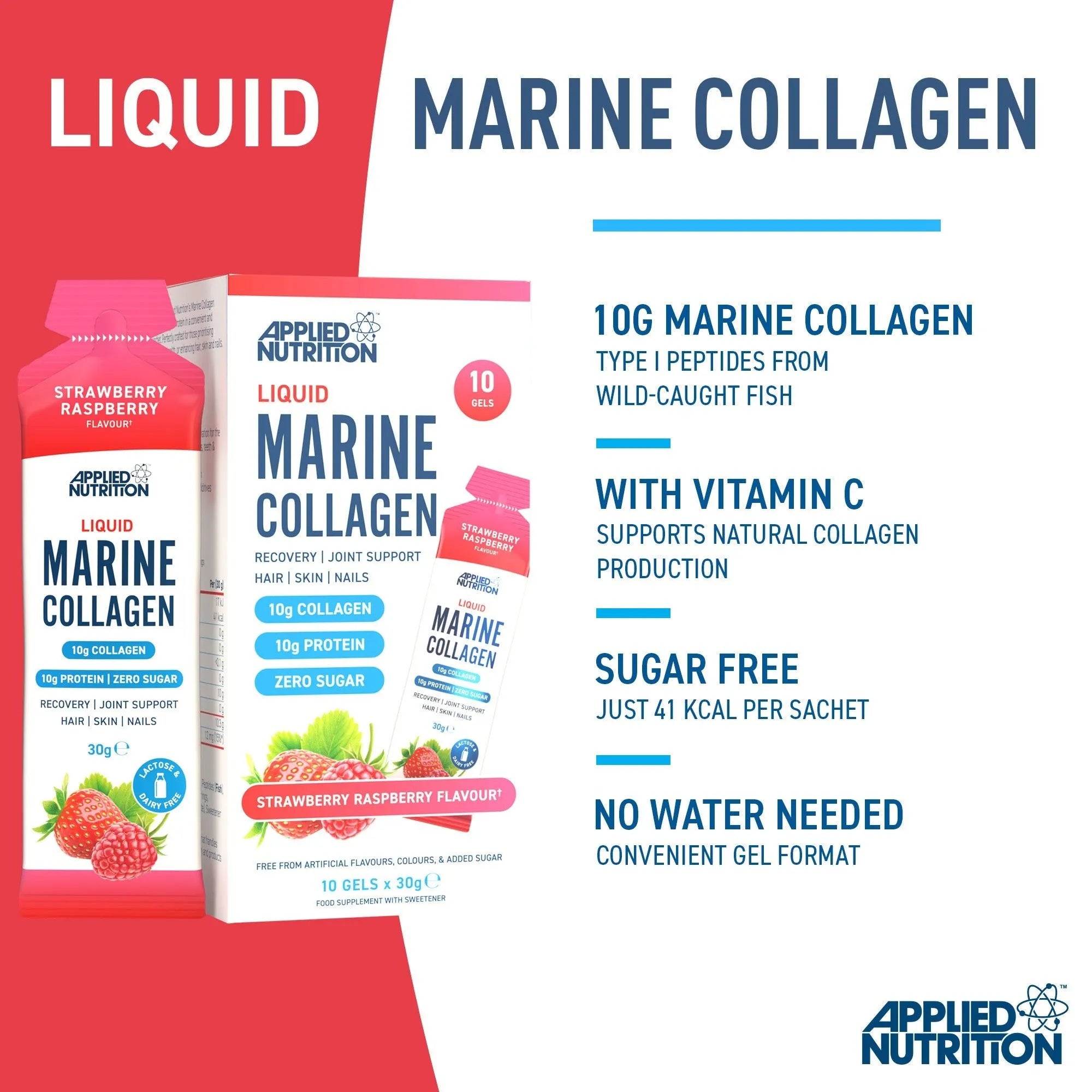 Applied Nutrition Collagen marin liquide pêche tropicale 10 doses