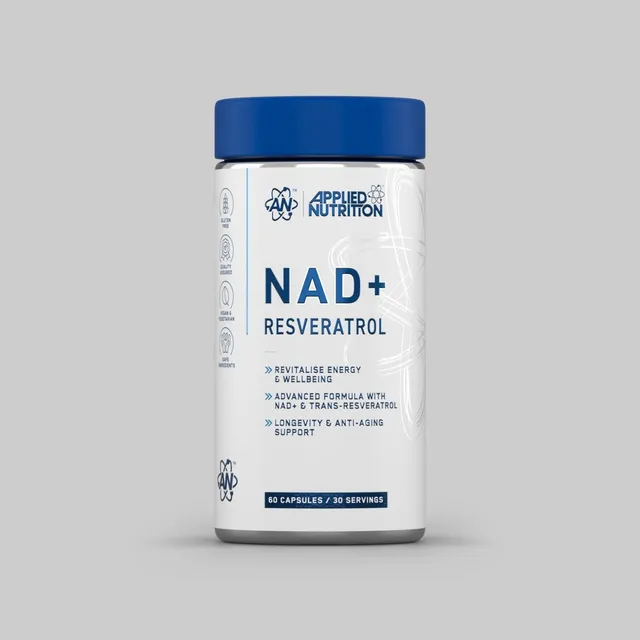 Applied Nutrition NAD+ Resveratrol 60 gélules vitamine C énergie
