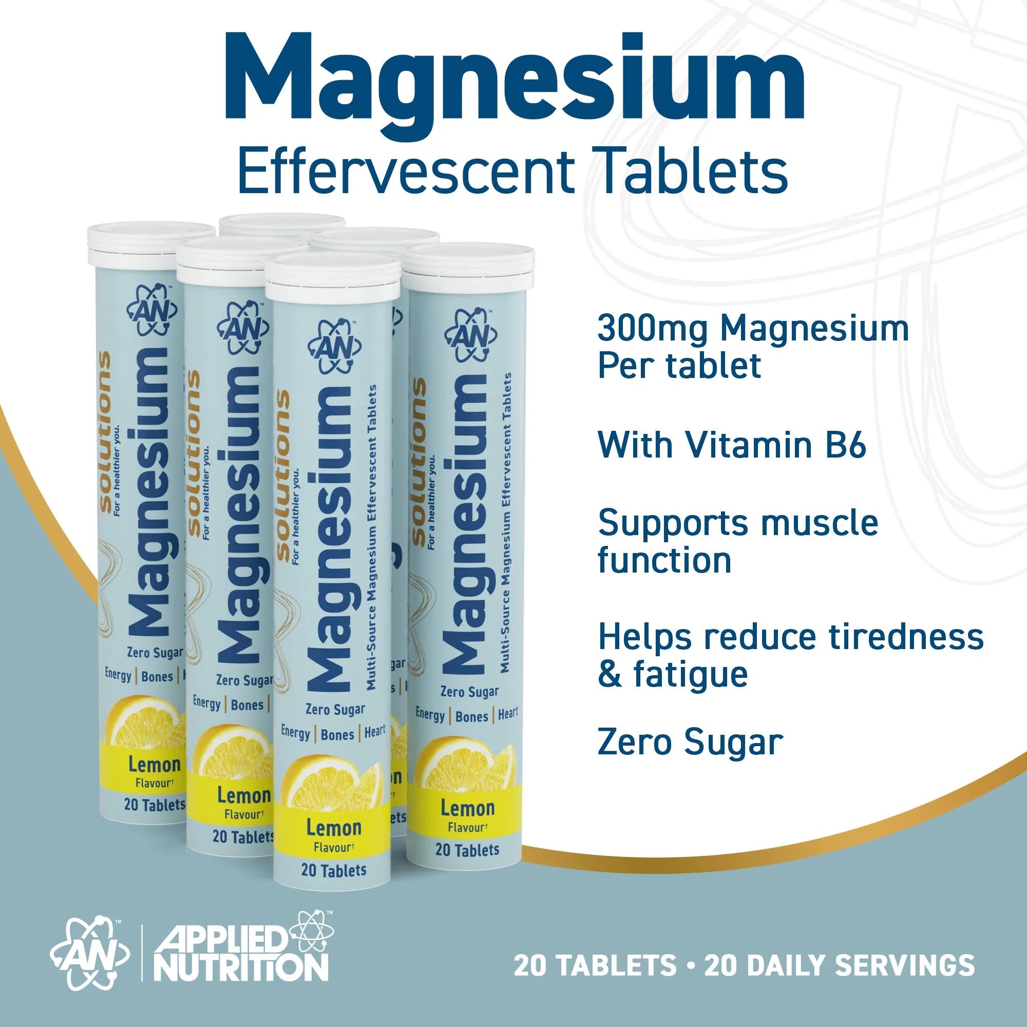 Applied Nutrition Vitality magnésium effervescent citron 1 tube
