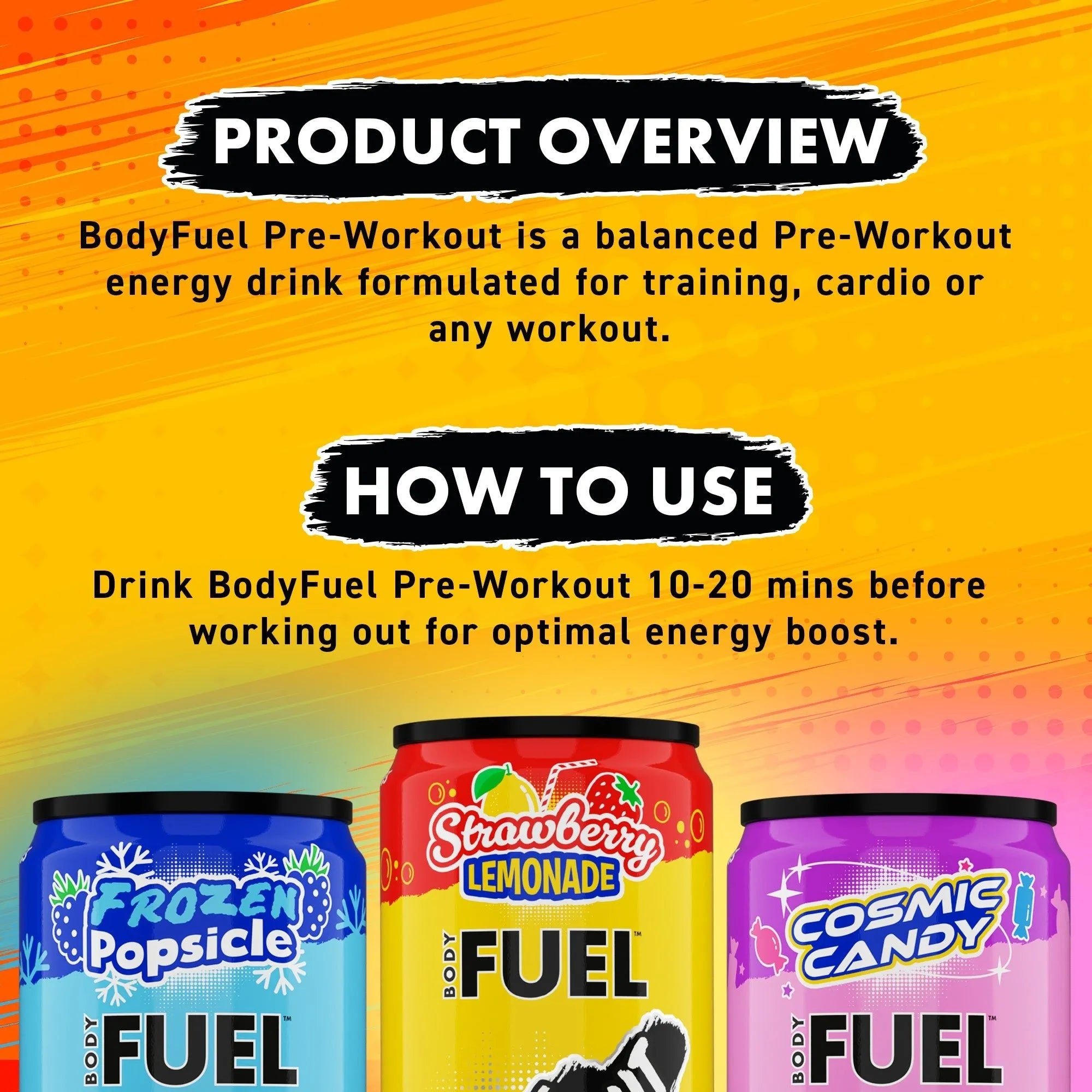 Applied Nutrition BodyFuel Pre-Workout boisson Strawberry Lemonade 12 pack