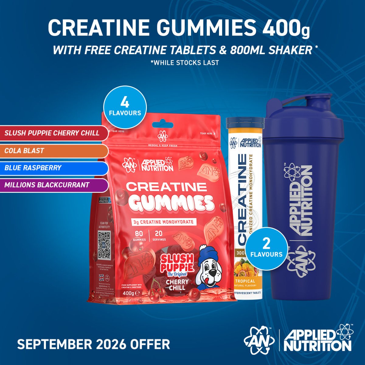 Applied Nutrition Creatine gummies framboise bleue 20 doses