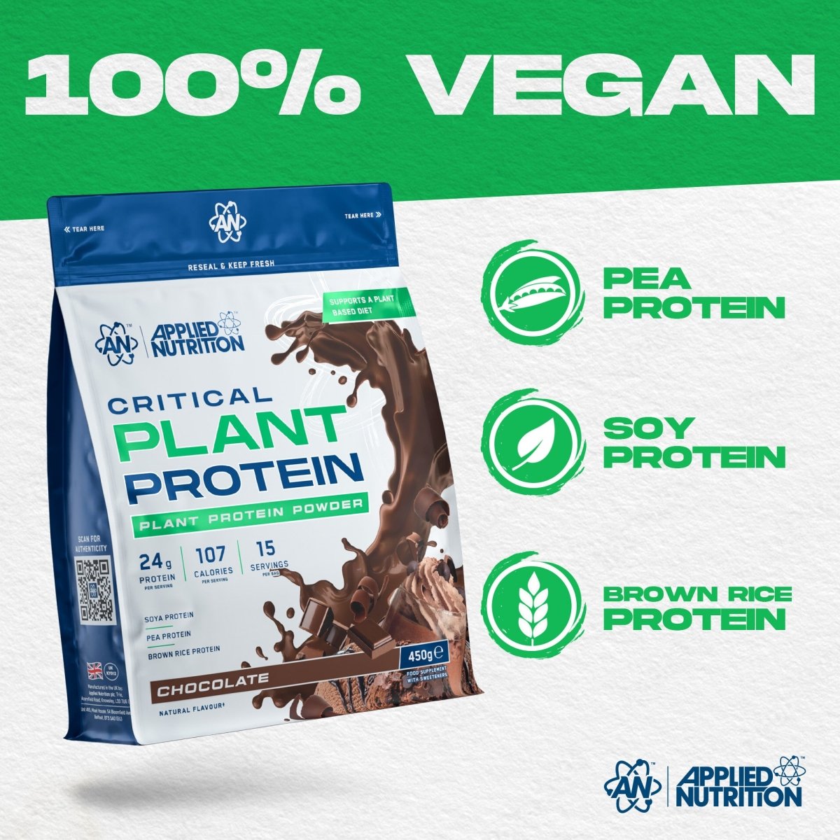 Applied Nutrition Critical Plant Protein chocolat 1,8 kg