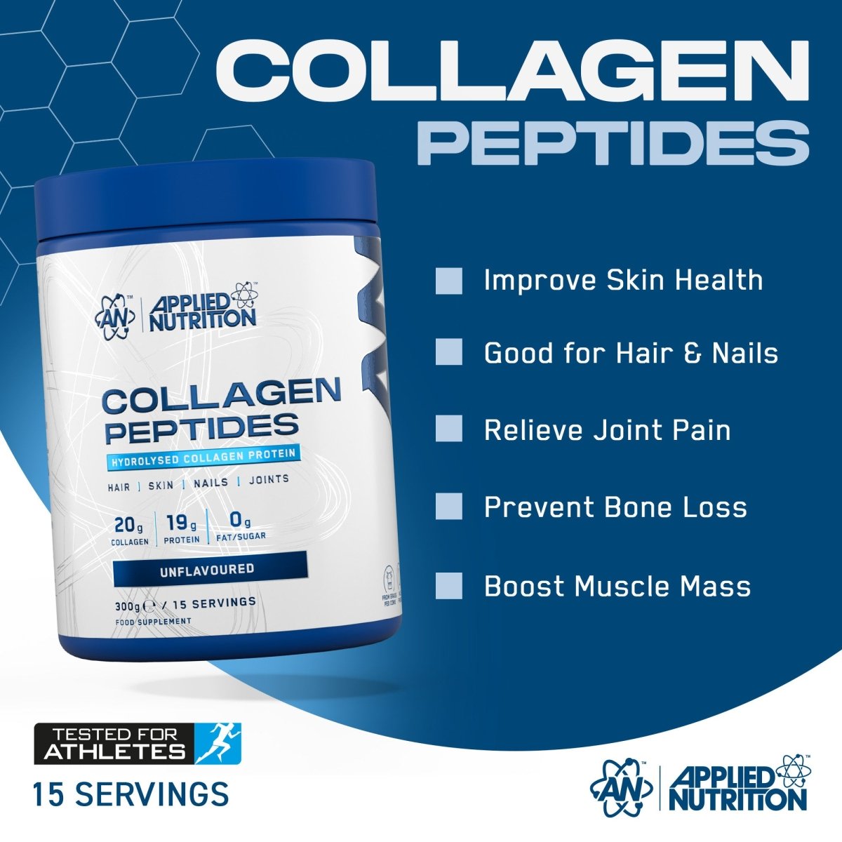 Applied Nutrition Collagen Peptides poudre collagène 300g neutre