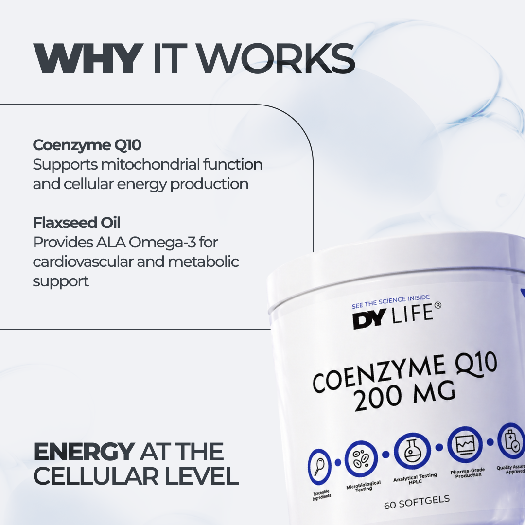 DY Nutrition DY Life coenzyme Q10 200 mg 60 softgels énergie