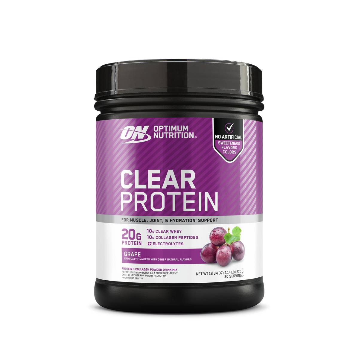 Optimum Nutrition Clear Protein protéine clear 20g collagène