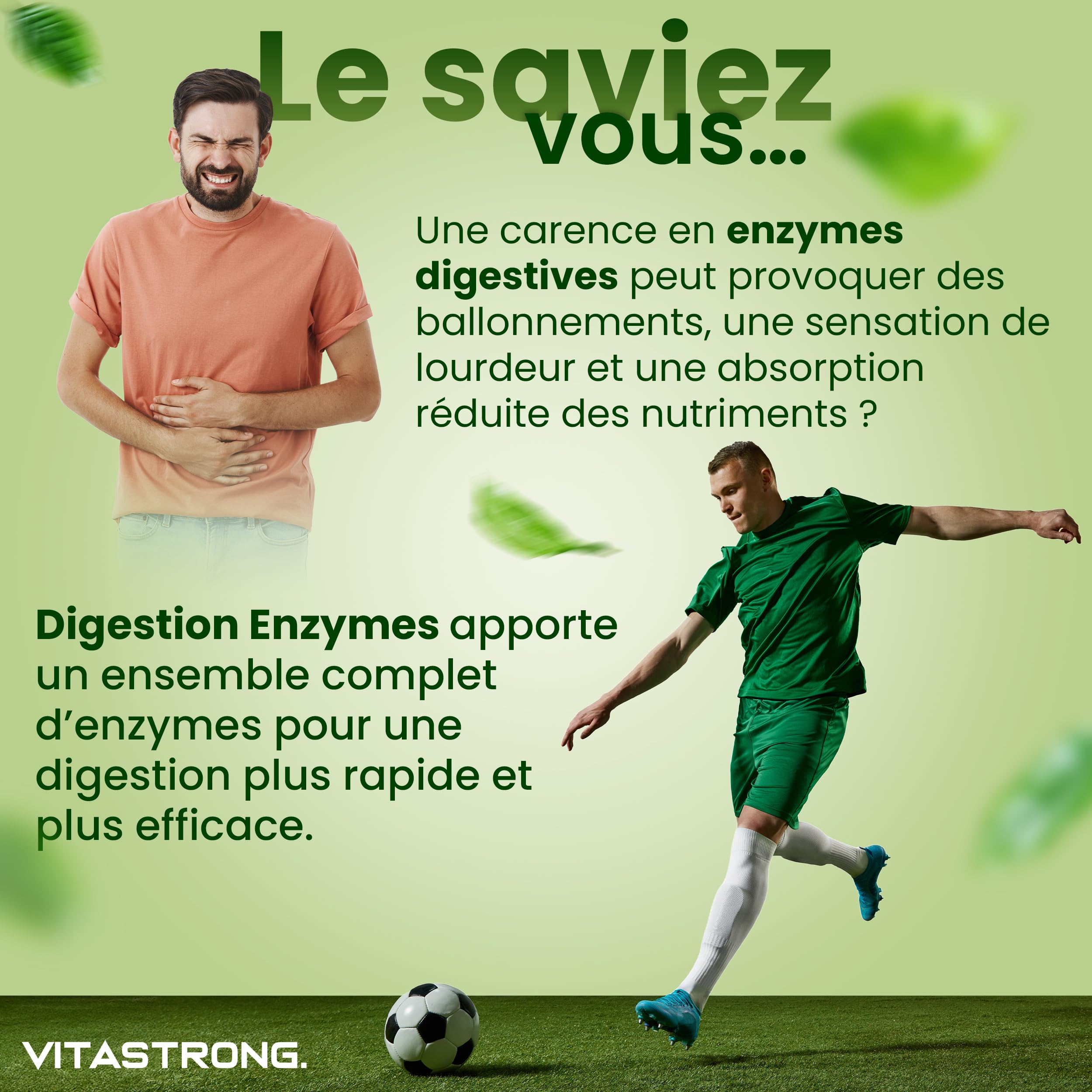 Vitastrong Digestion Enzymes Digestives 60 comprimés DigeZyme