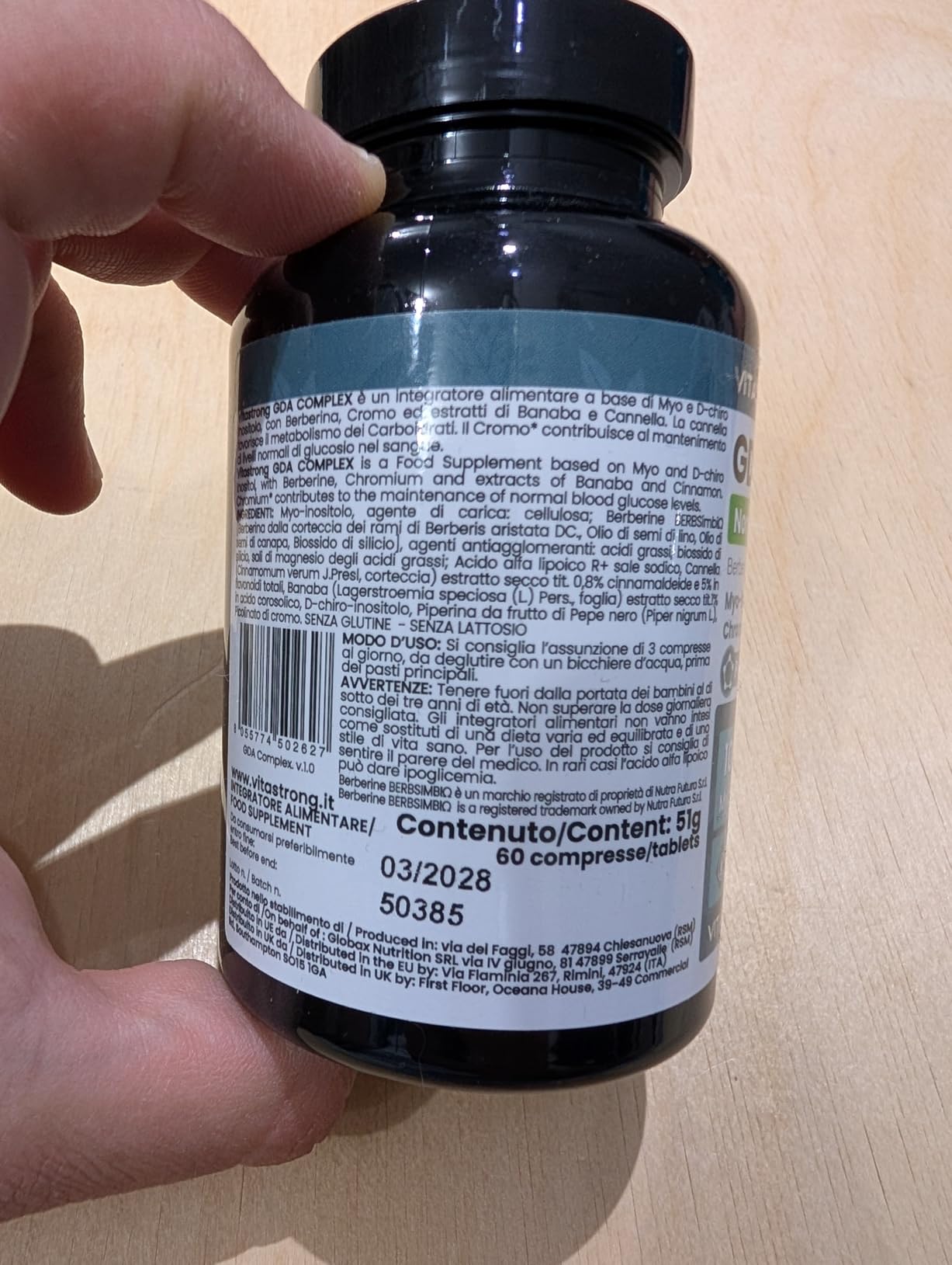 Vitastrong Vitalité Berbérine GDA Complex 250 mg 60 cpr