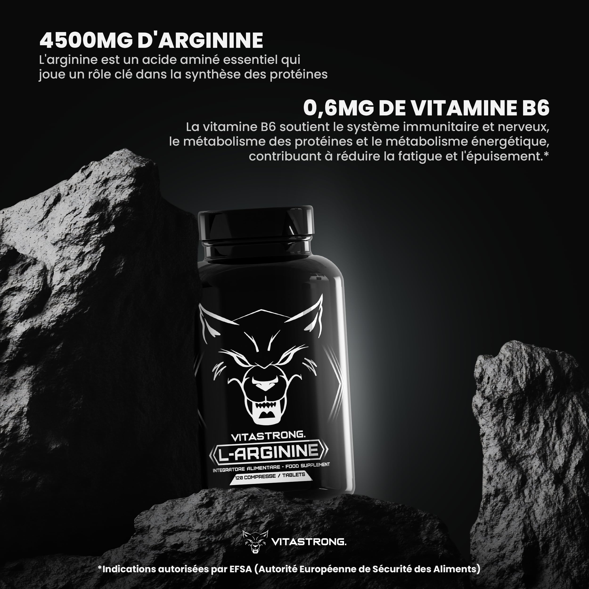 Vitastrong Arginine 4500 mg + B6 comprimés 120 cpr Kyowa