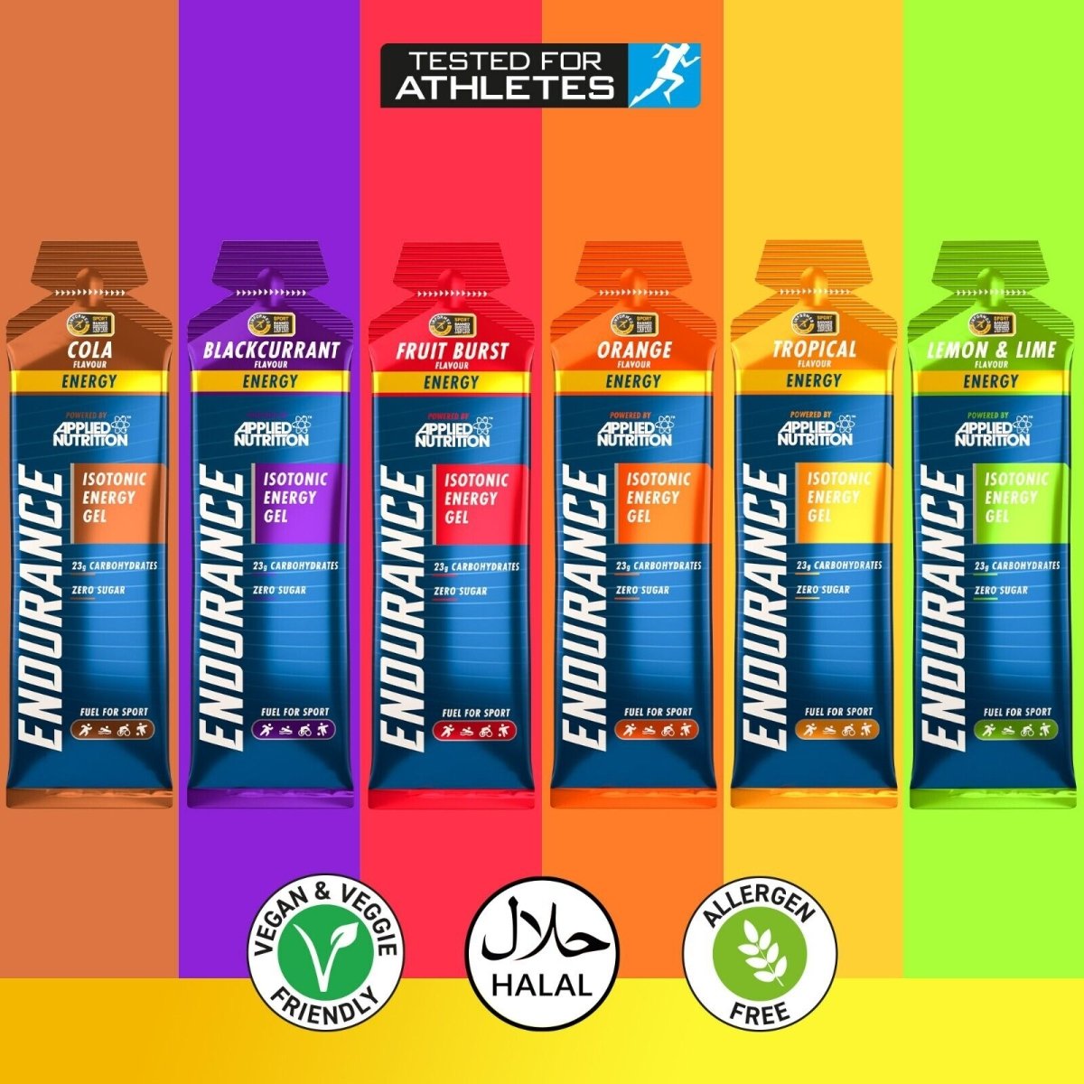 Applied Nutrition Endurance Gels isotoniques 6x23g glucides