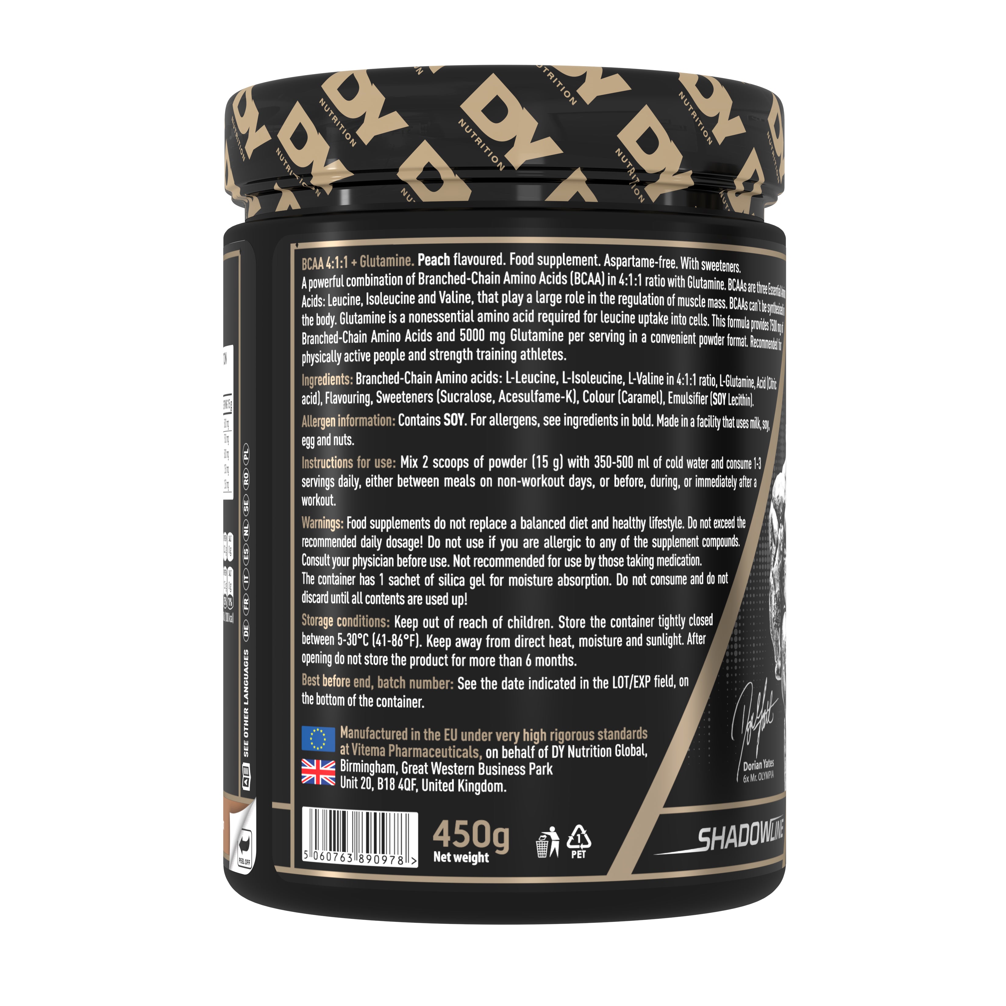 DY HIT BCAA 4:1:1 Glutamine 450g poudre fraise