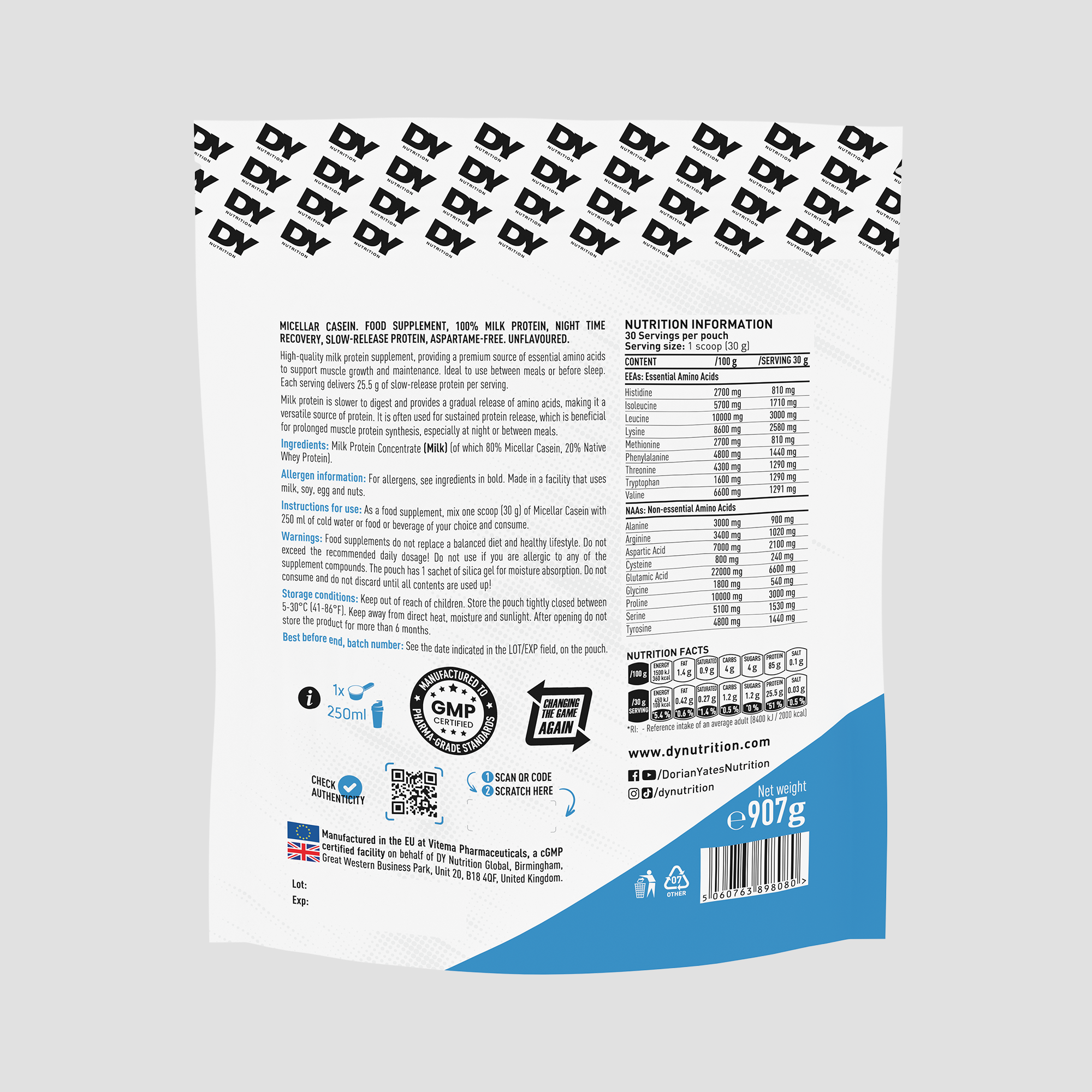 DY Nutrition Casein micellar casein protéine 907g chocolat