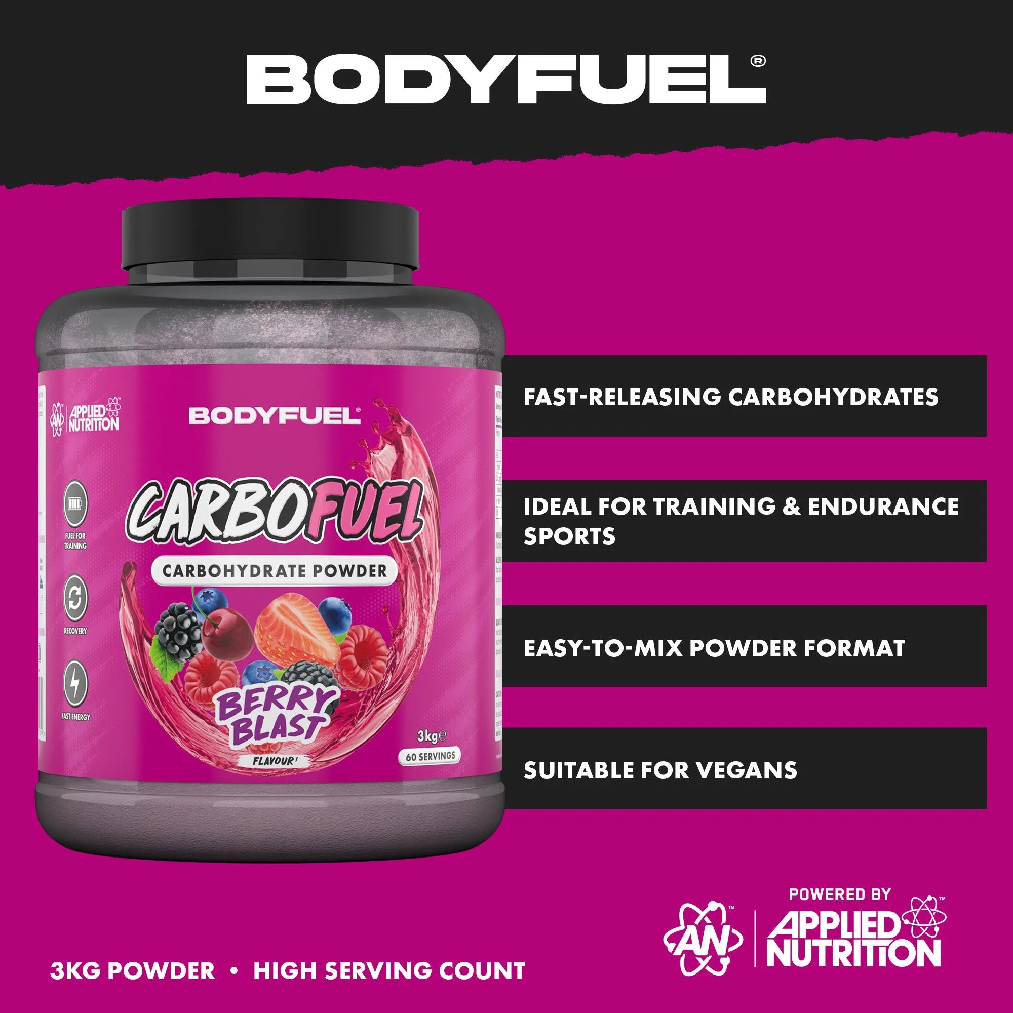Applied Nutrition BodyFuel CarboFuel Glucides Neutre 3 kg