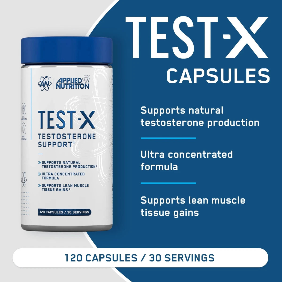 Applied Nutrition Test X Testostérone Homme 120 Gélules