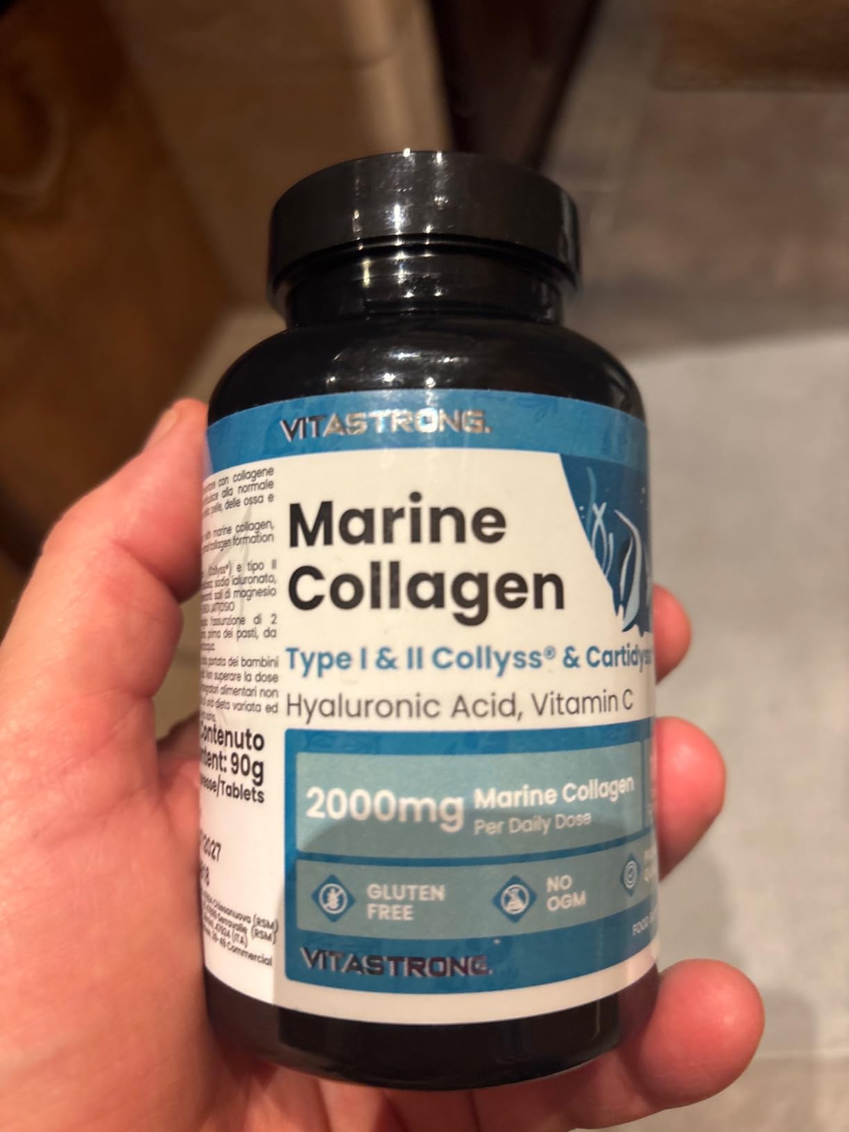 Vitastrong Collagène Marin acide hyaluronique 180 comprimés