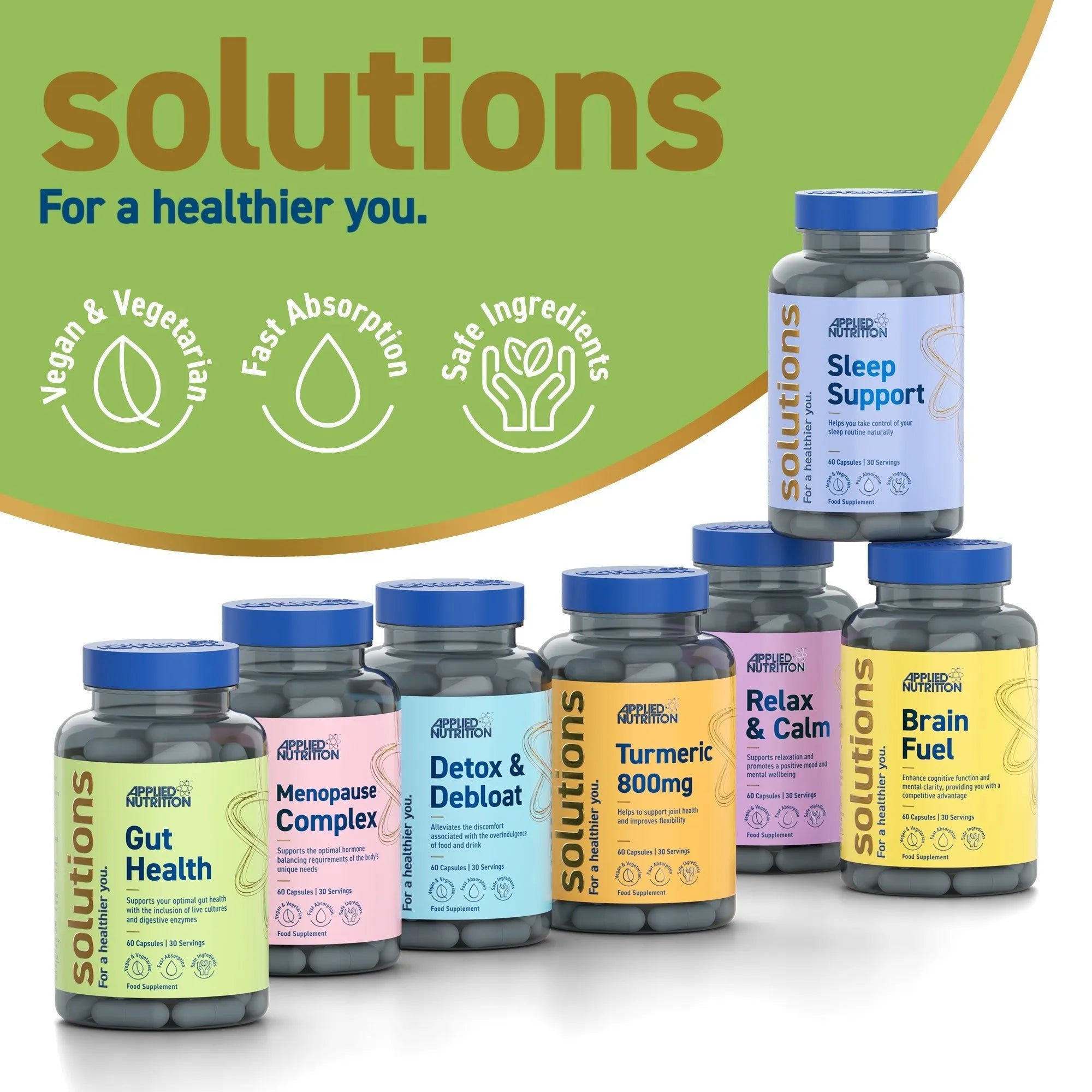 Applied Nutrition Gut Health 60 gélules probiotiques digestion vegan