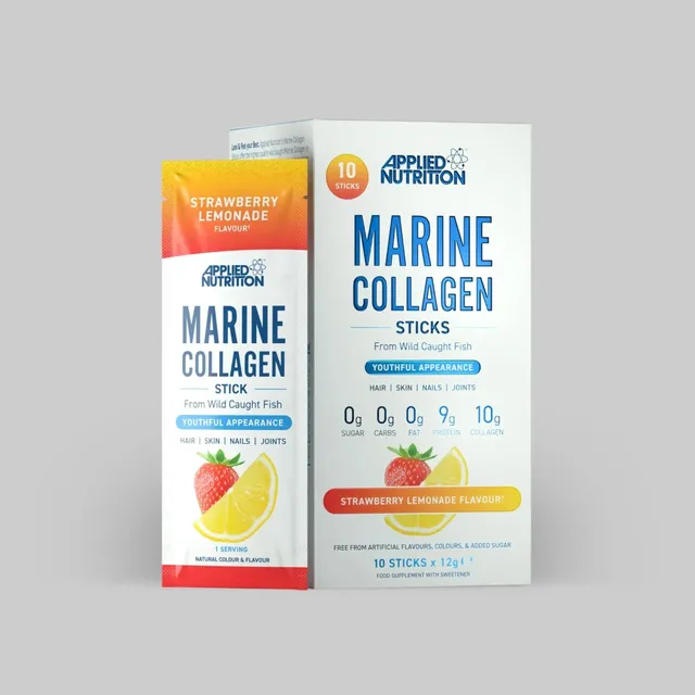 Applied Nutrition Collagen Collagène Marin Fraise Framboise x10