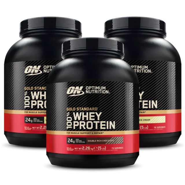 Optimum Nutrition Gold Standard Whey 2270 g lot 3 protéines