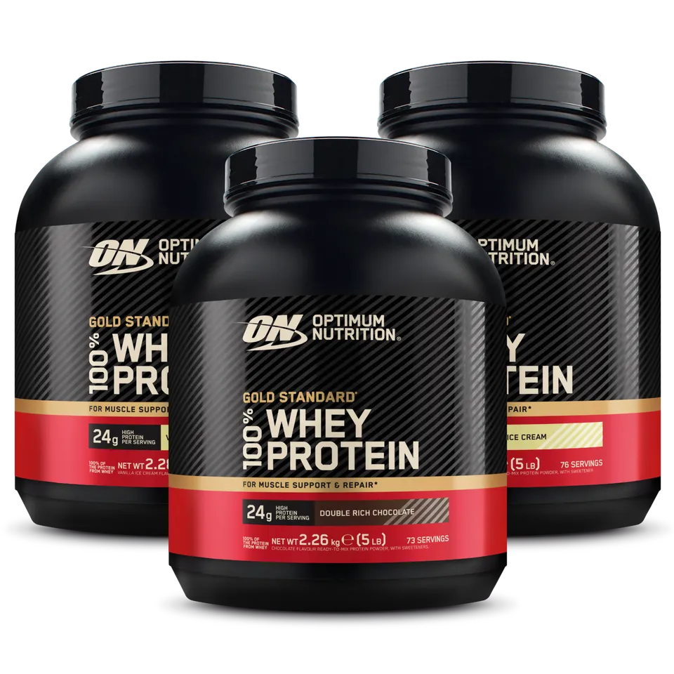 Optimum Nutrition Gold Standard Whey 2270 g lot 3 protéines