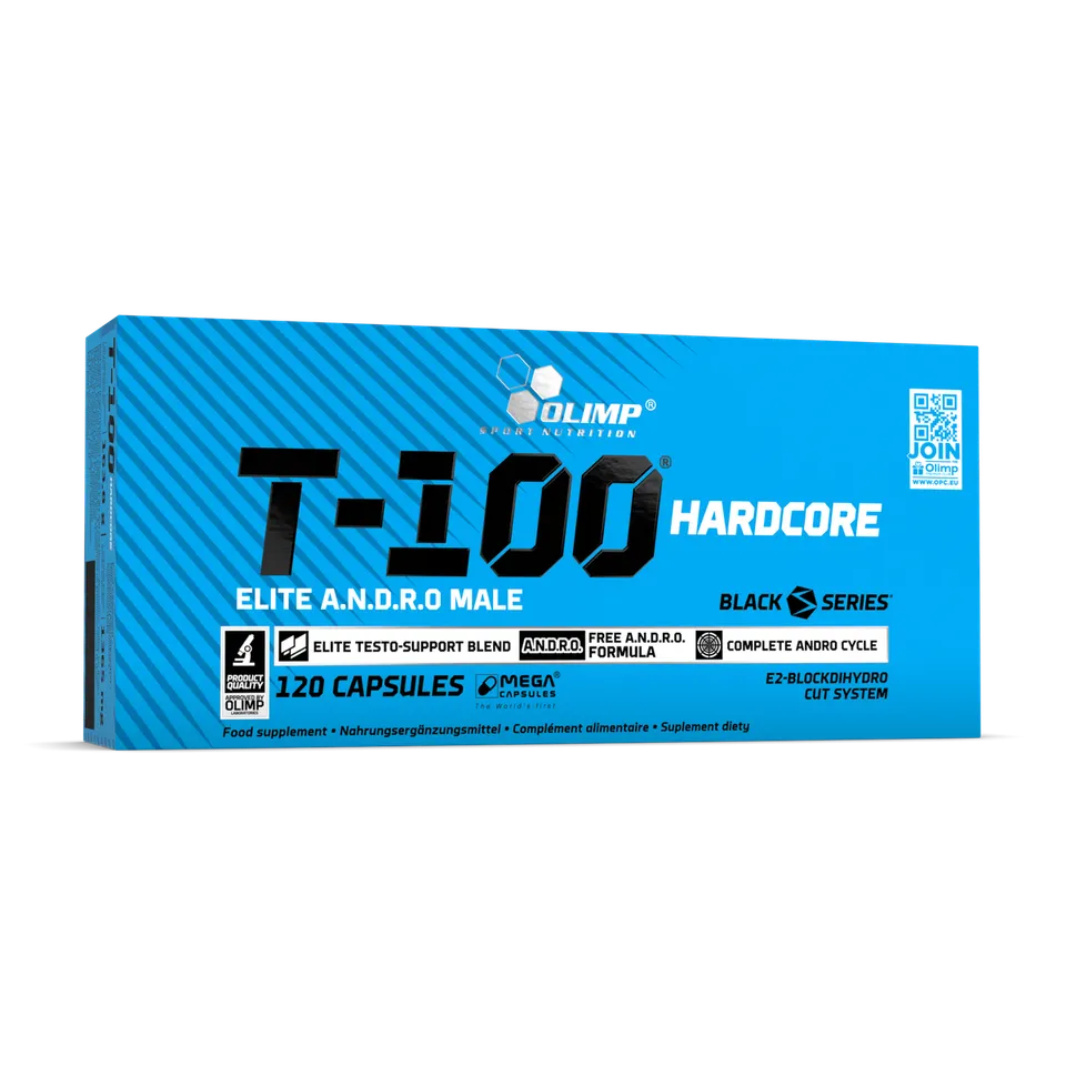 Olimp T-100 Hardcore Mega Caps booster testostérone 120 gélules zinc