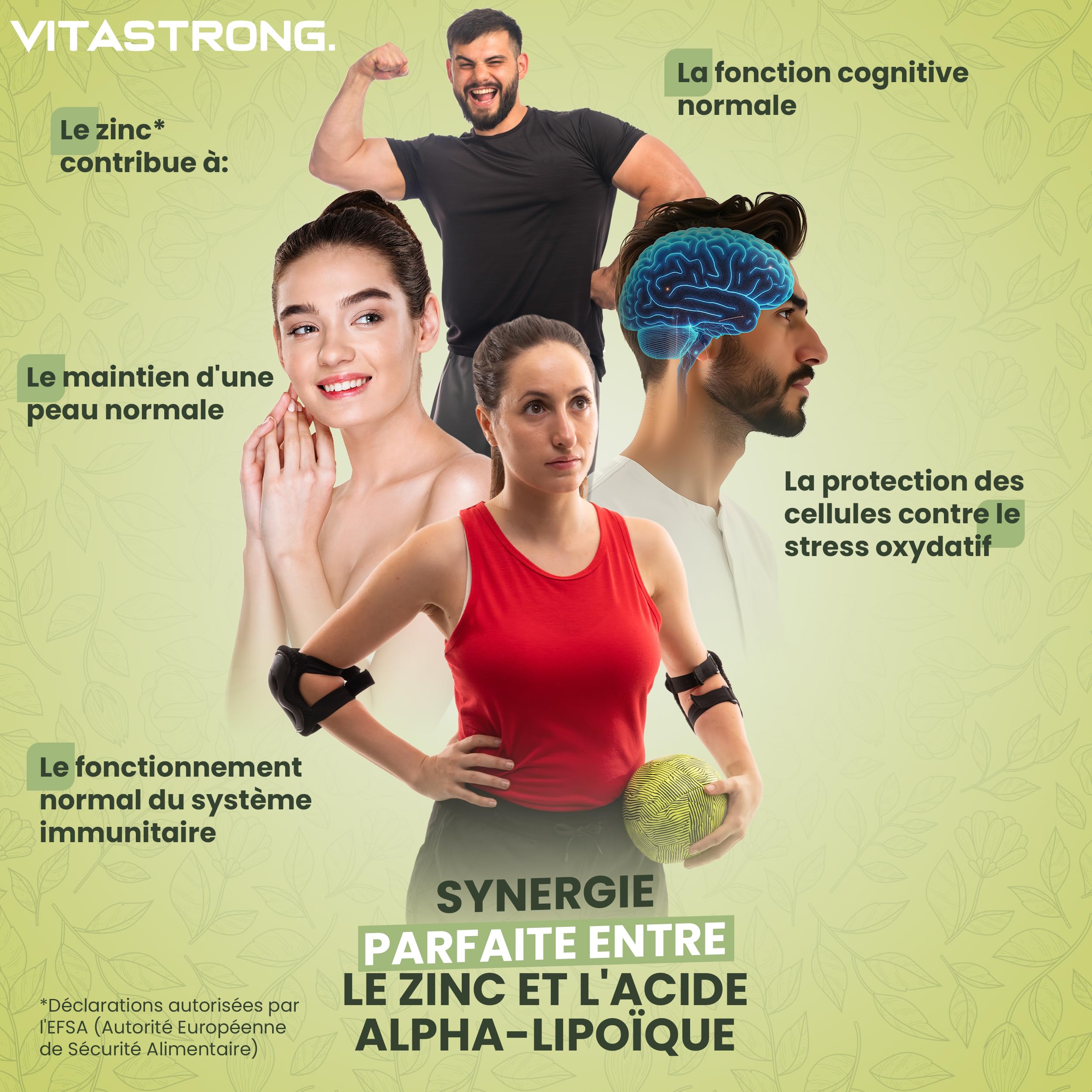 Vitastrong Vitalité acide alpha-lipoïque zinc 650mg 120 gélules