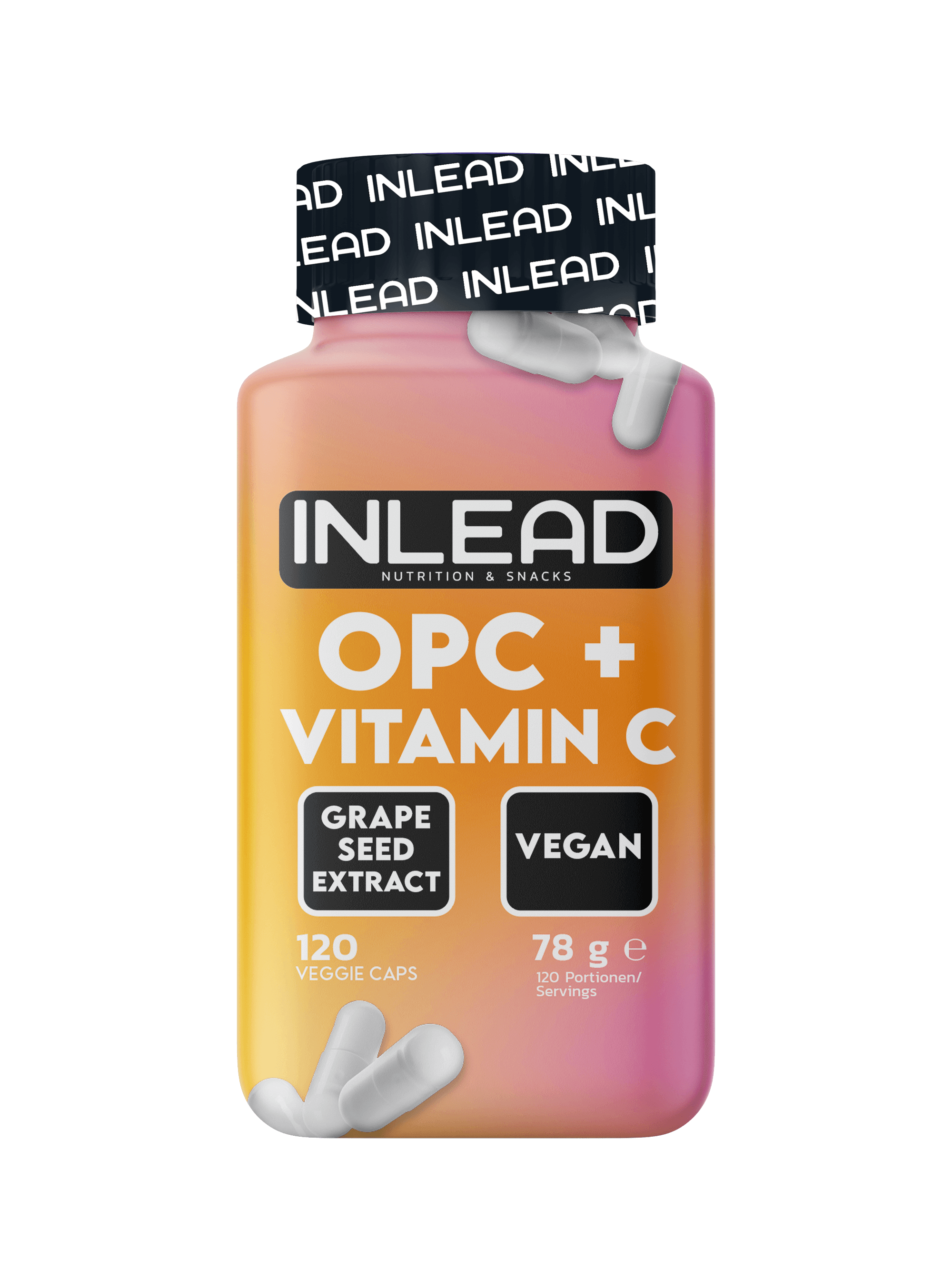 Inlead OPC + Vitamine C gélules antioxydant 120 caps