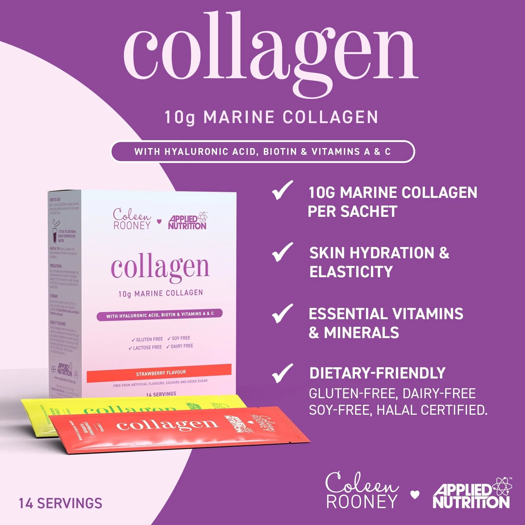Coleen Rooney Marine Collagen collagène marin fraise 14 sticks