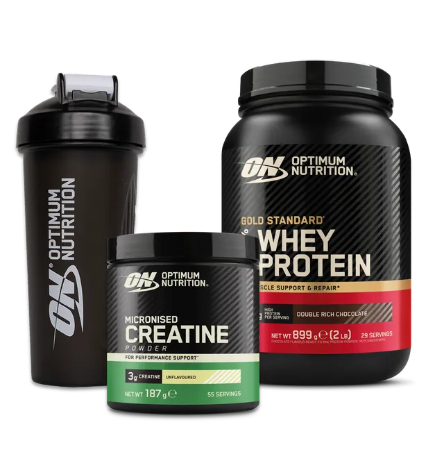 Optimum Nutrition Gold Standard pack whey créatine + shaker