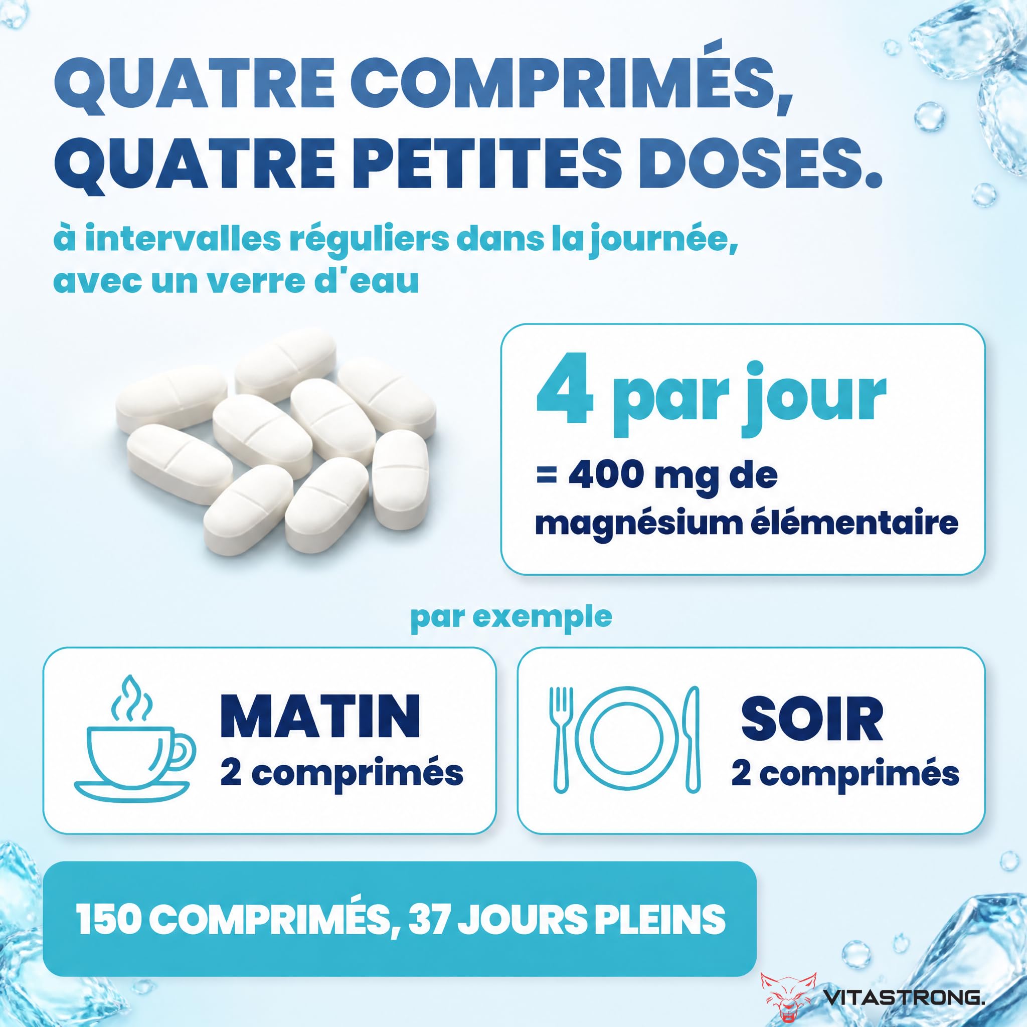Vitastrong Magnésium Complexe 5-en-1 comprimés 150 400 mg