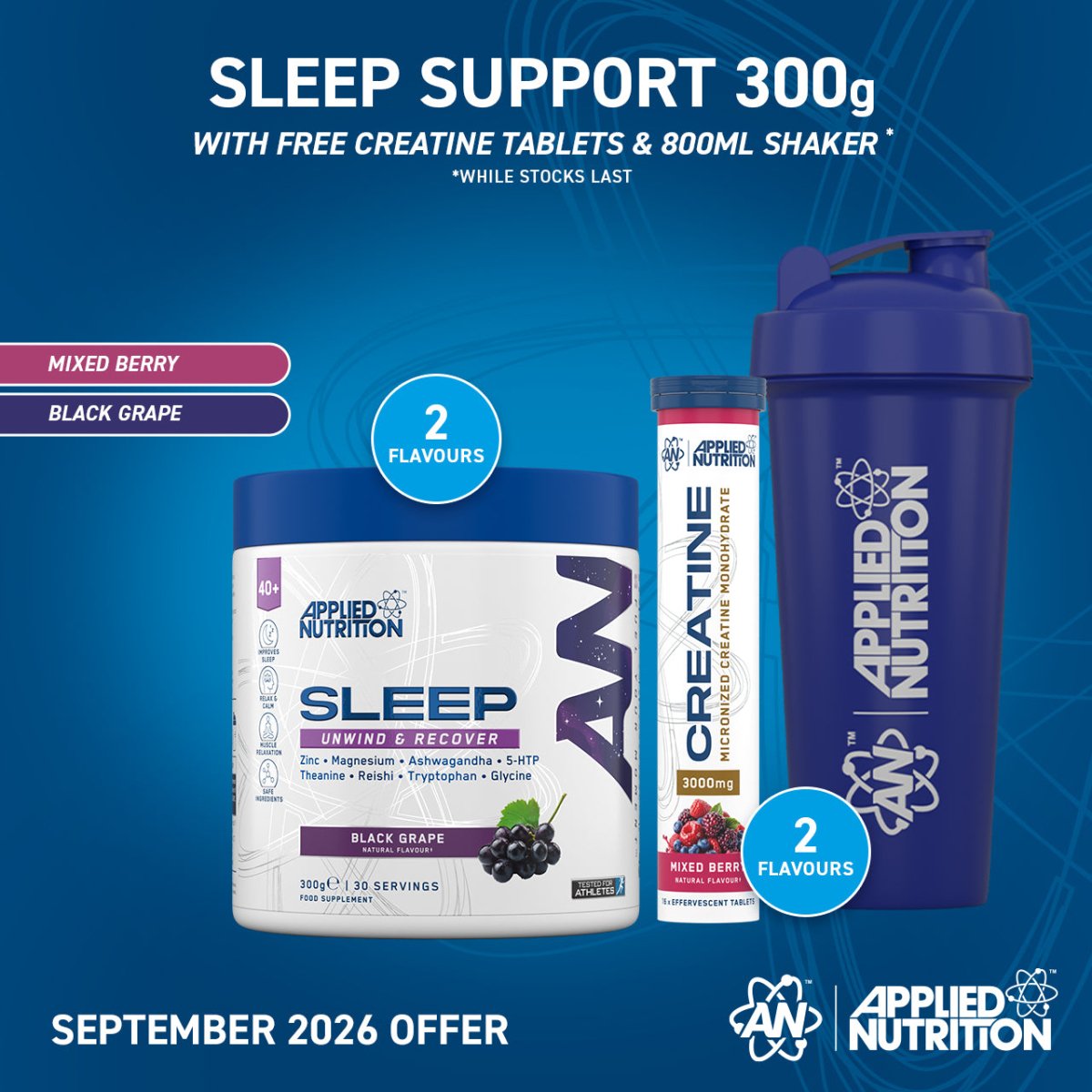 Applied Nutrition Sleep Support poudre sommeil 300 g mixed berry