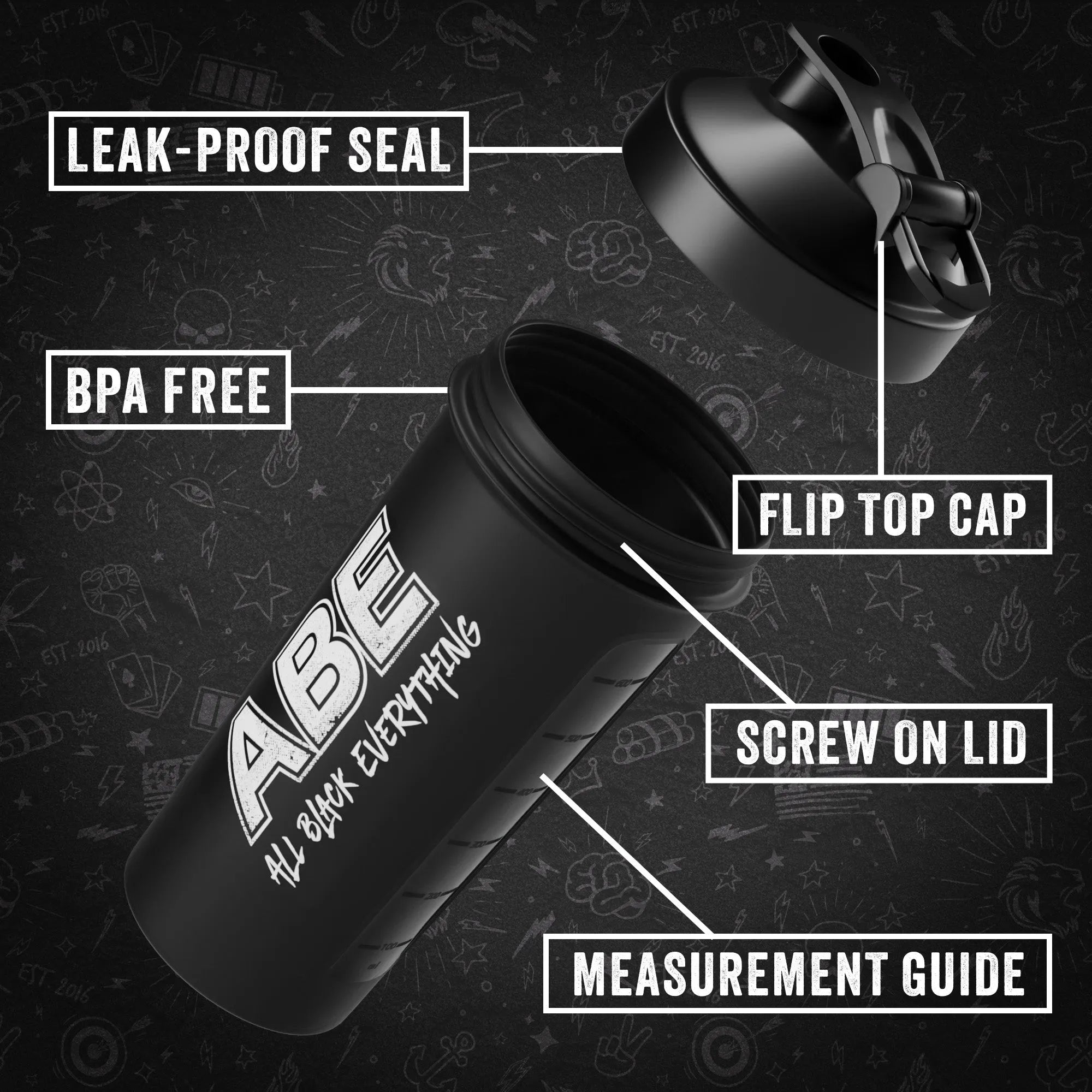 Applied Nutrition ABE shaker noir 700ml pré-workout