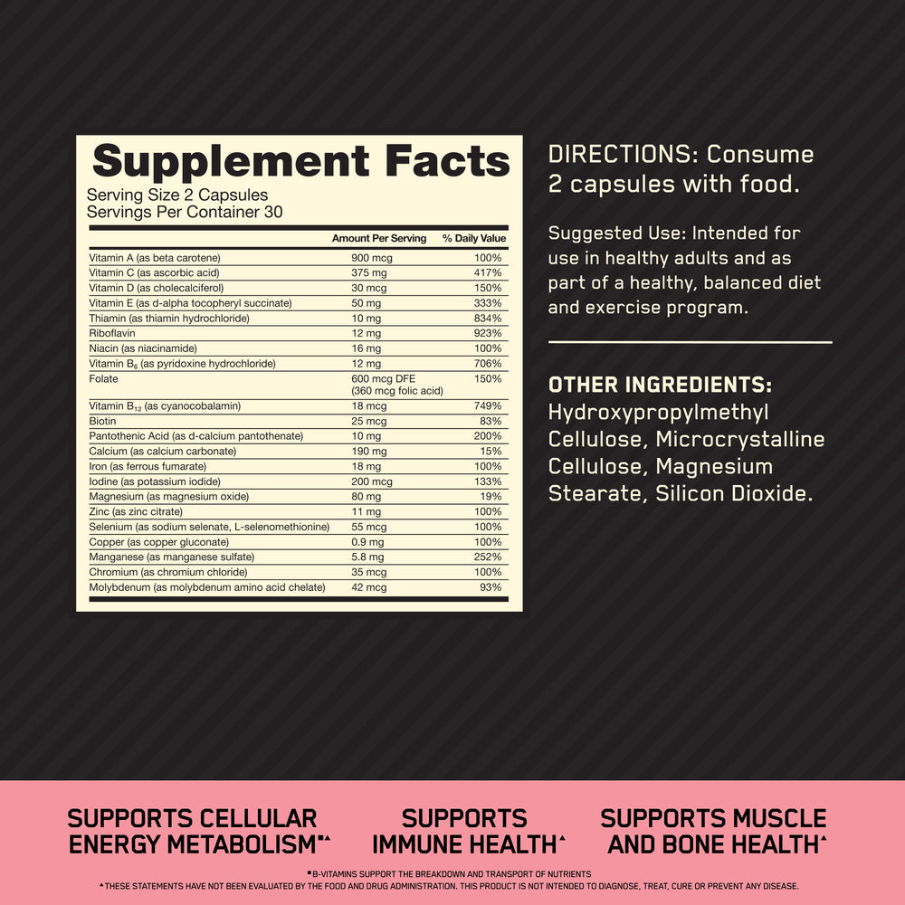 Optimum Nutrition Opti-Women multivitamine femme 22 vitamines