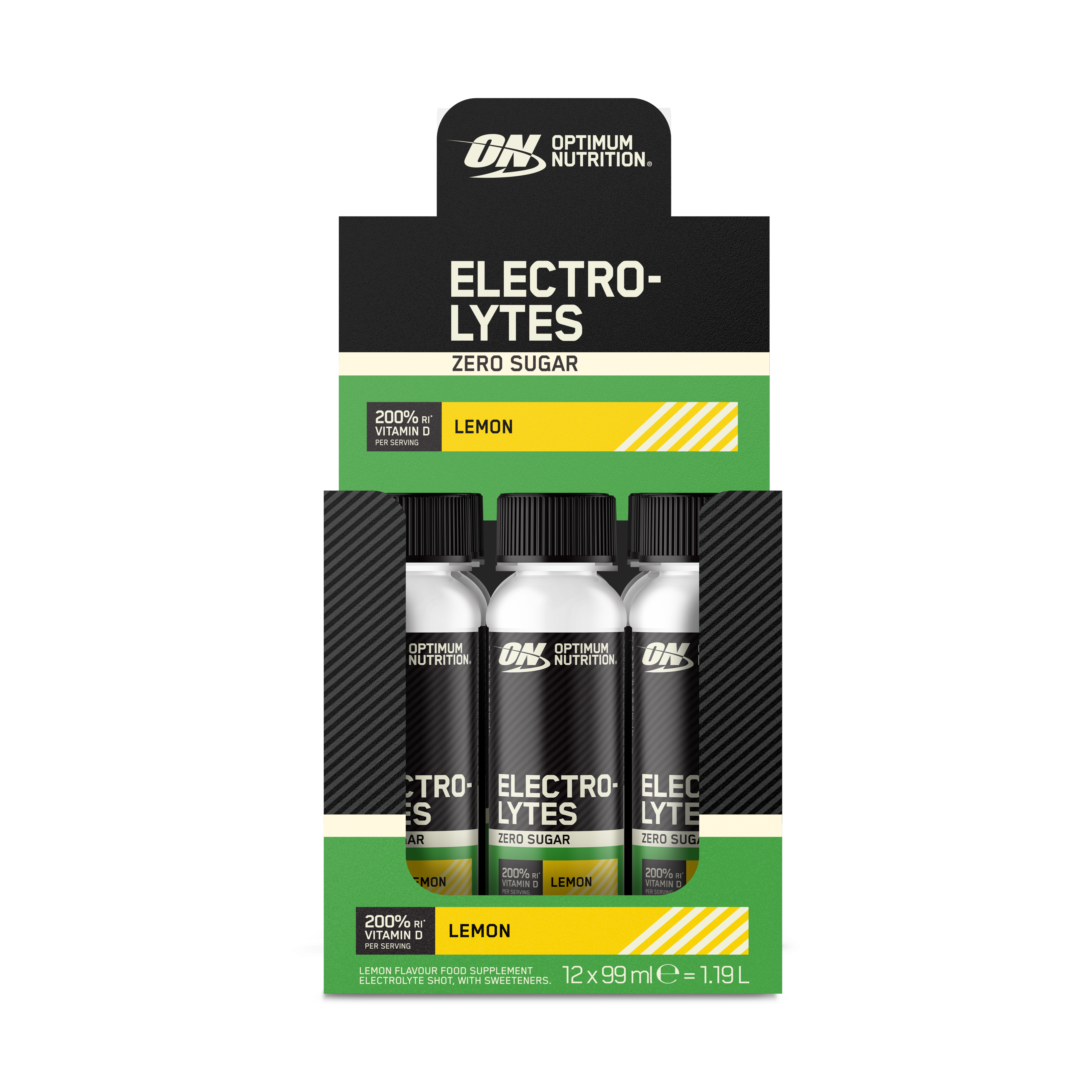 Optimum Nutrition Electrolytes Shot citron 12x99 ml zéro sucre