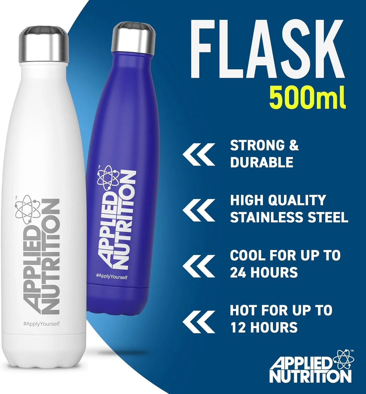 Applied Nutrition Accessories Flask gourde inox blanc 500ml isotherme