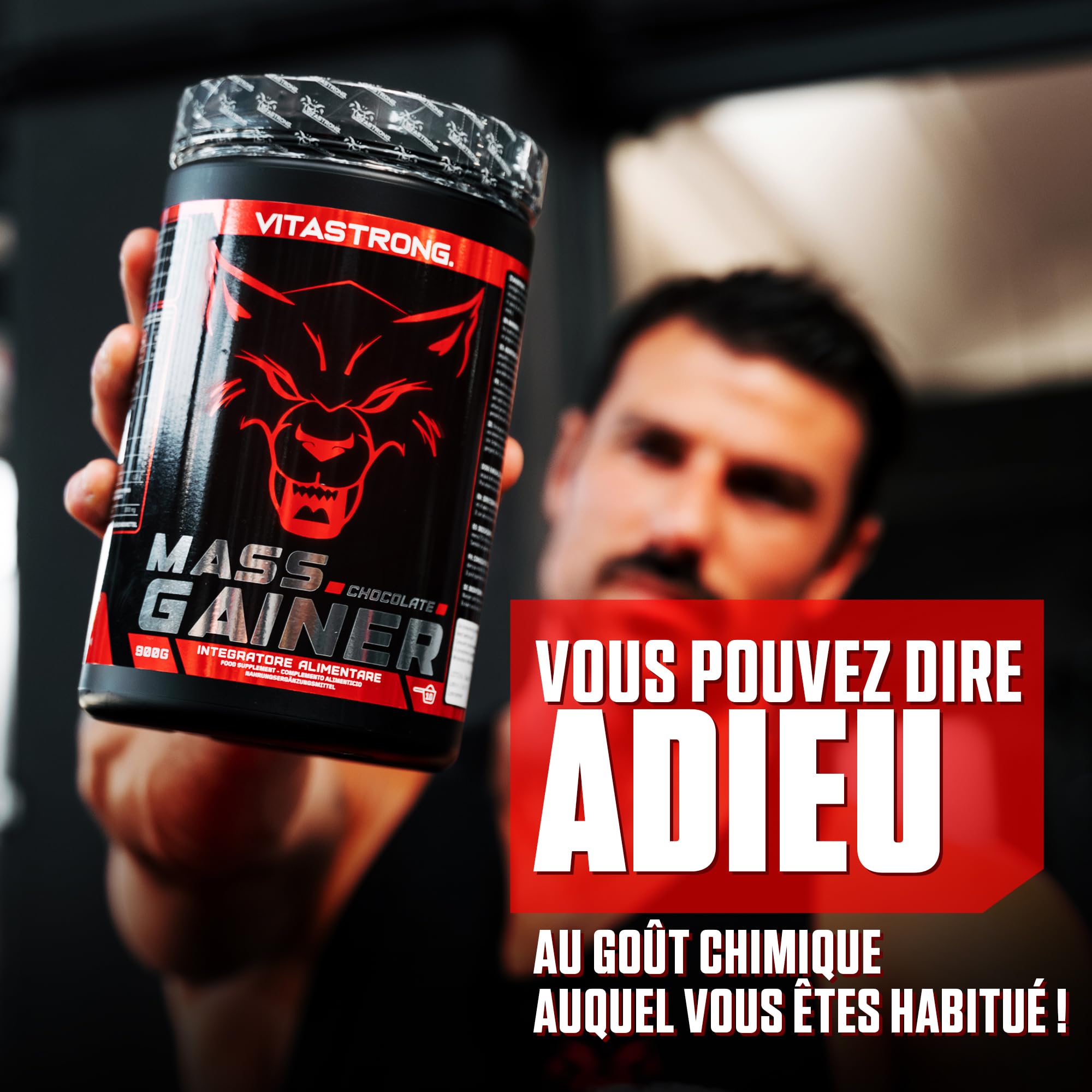 Vitastrong Masse musculaire gainer chocolat créatine 30% protéines