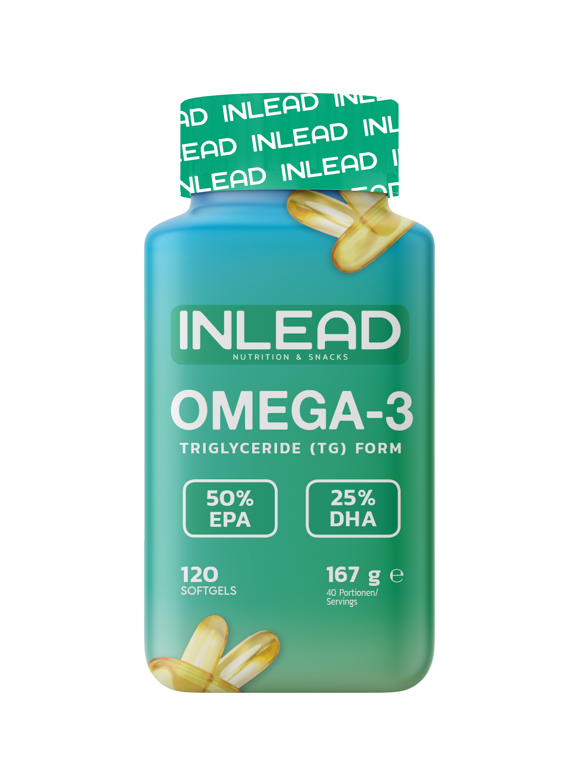 Inlead Omega-3 capsules EPA DHA 120 caps sans gluten