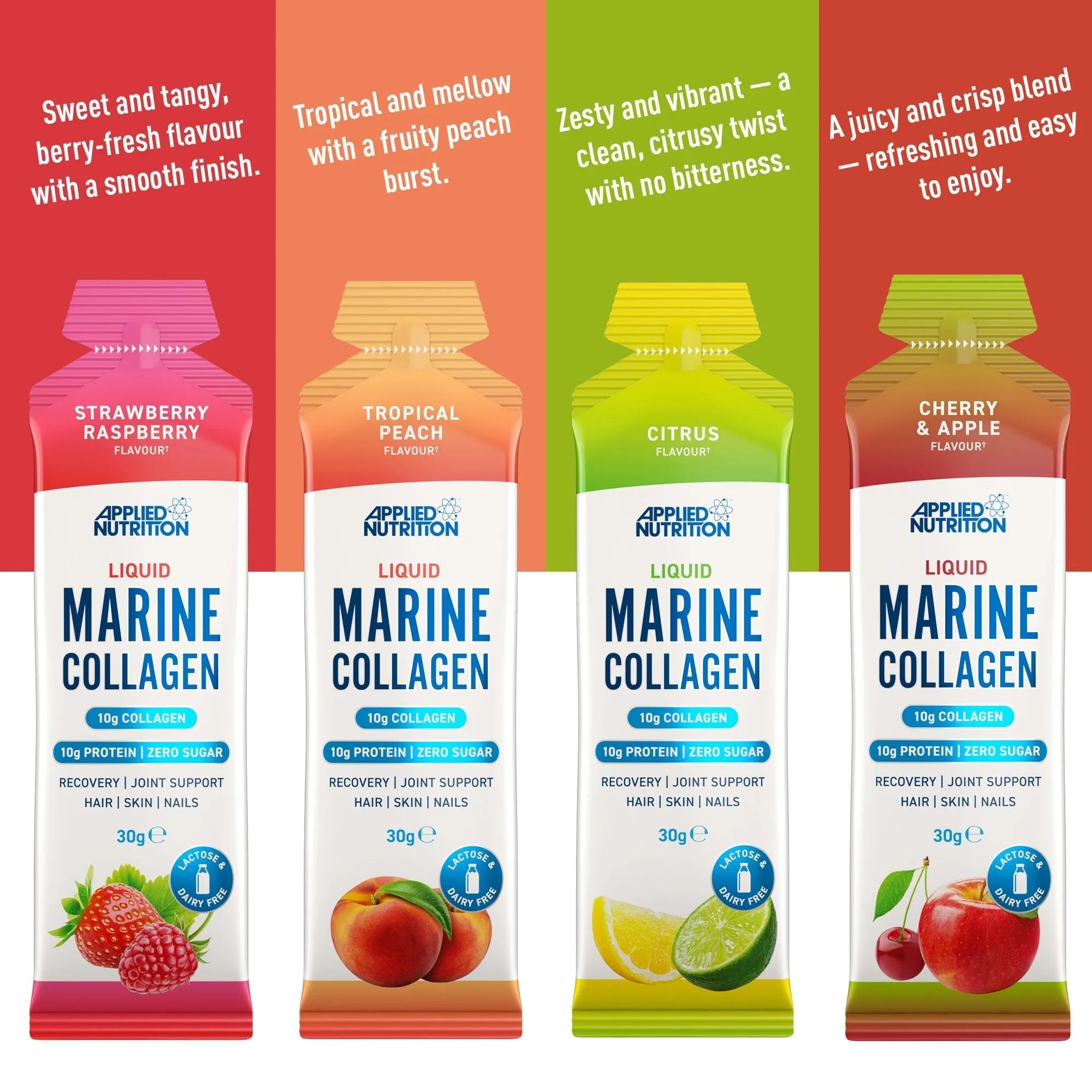 Applied Nutrition Collagen marin liquide pêche tropicale 10 doses