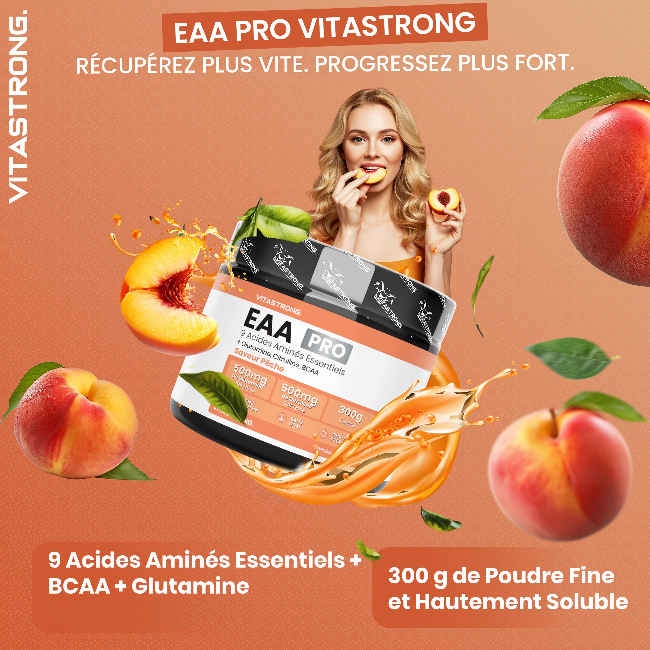 Vitastrong EAA PRO 9 poudre 300g pêche récupération