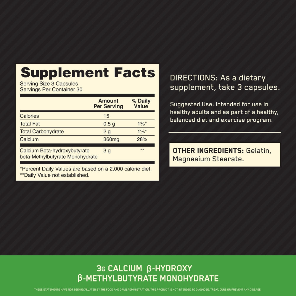 Optimum Nutrition HMB Caps gélules force 3 g