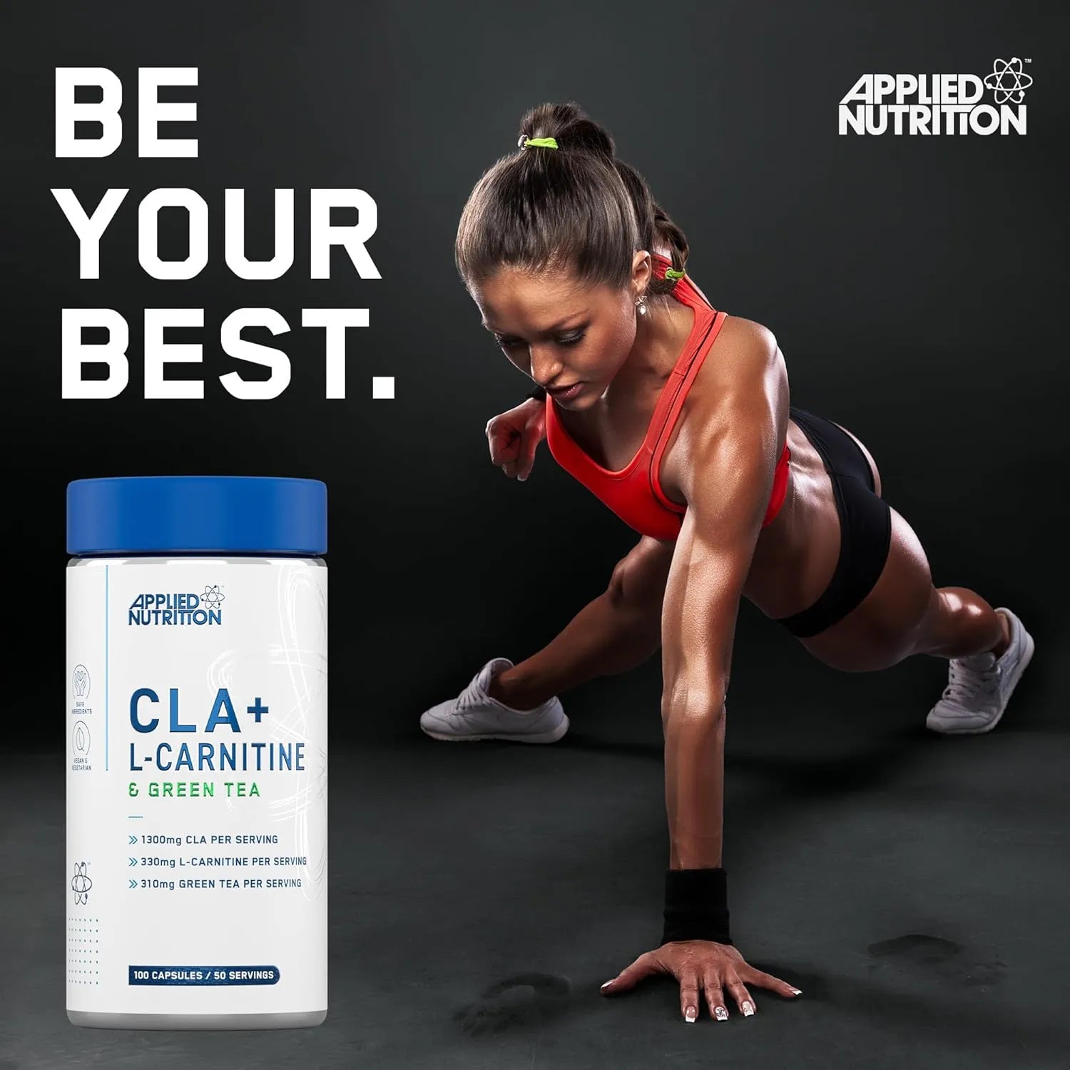 Applied Nutrition CLA L-Carnitine Thé Vert 100 Gélules
