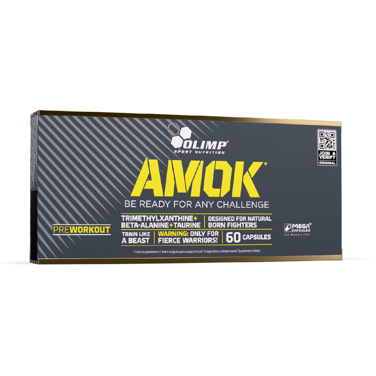 Olimp Amok Power Caps 60 gélules pré-workout caféine