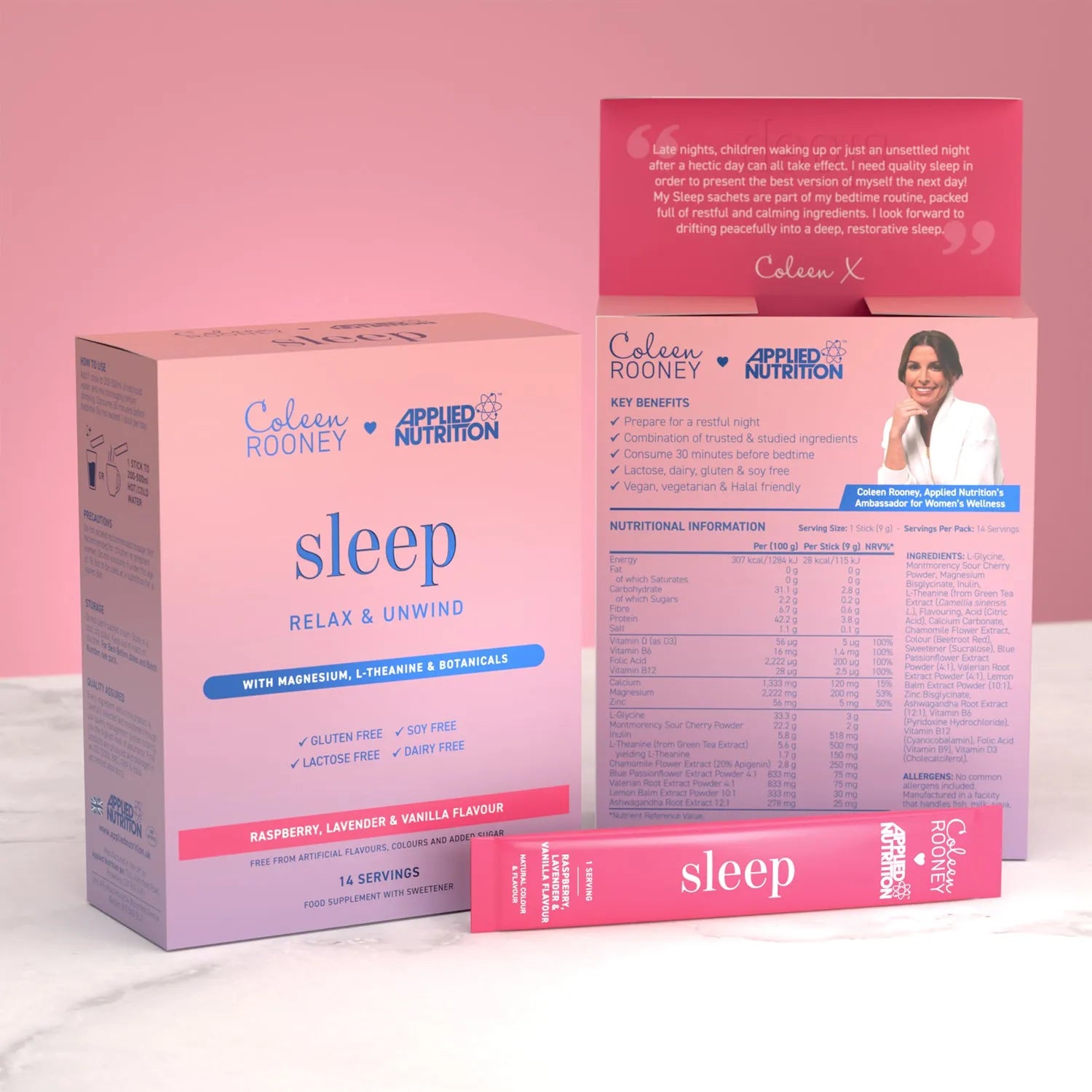 Applied Nutrition Coleen Rooney Sleep Poudre 14 Sticks Framboise Magnésium