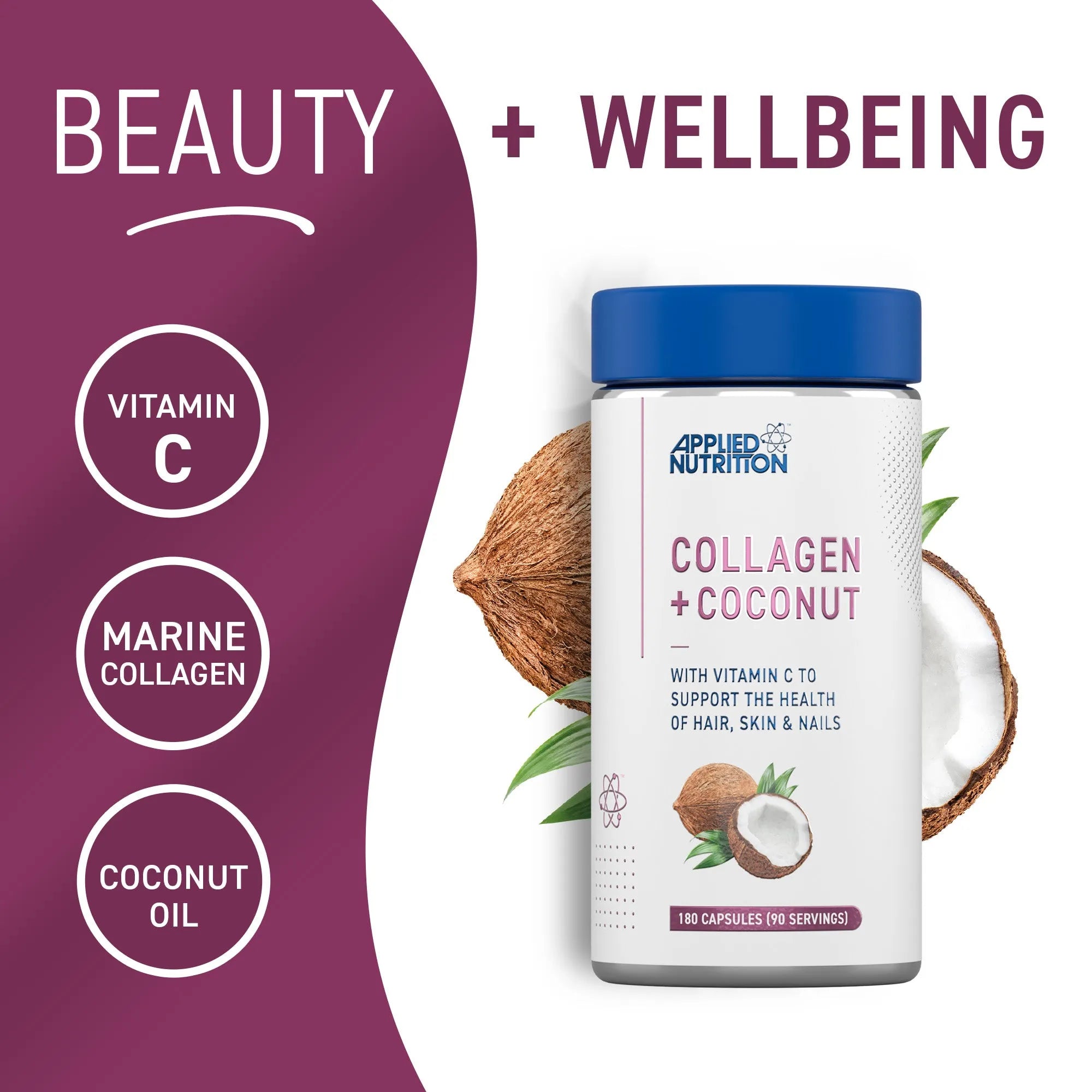Applied Nutrition Collagen Coconut gélules collagène marin