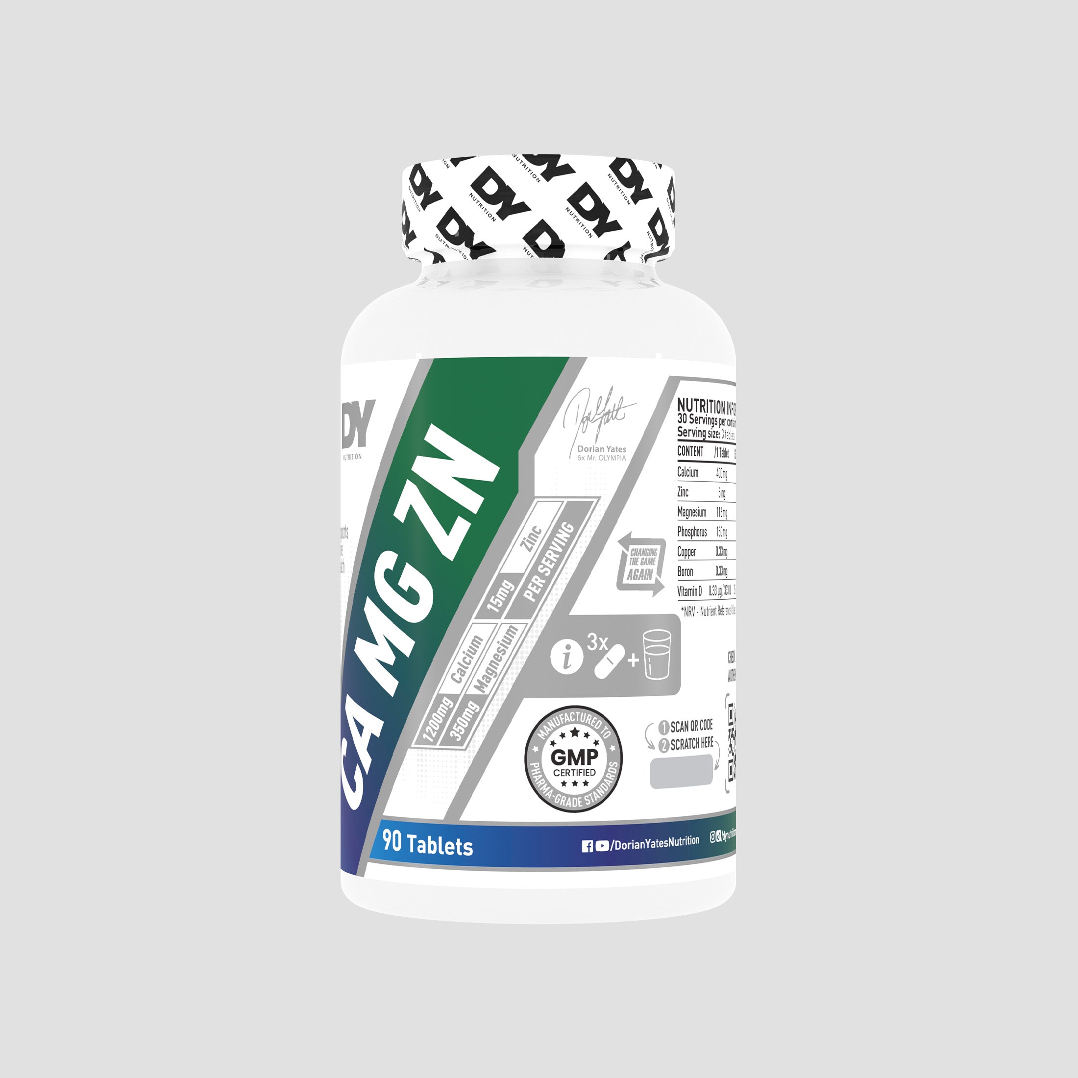 DY Nutrition Ca-Zn-Mg minéraux comprimés calcium zinc