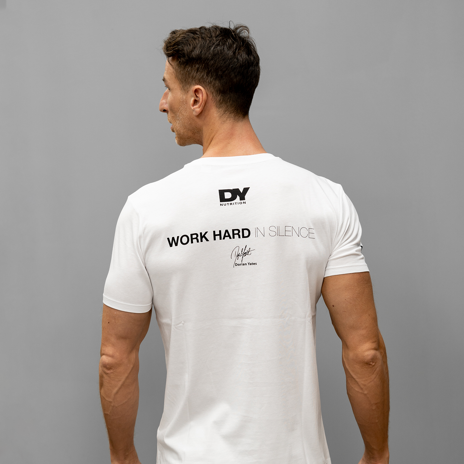 DY Nutrition Work Hard t-shirt coton bio noir blanc S-XL