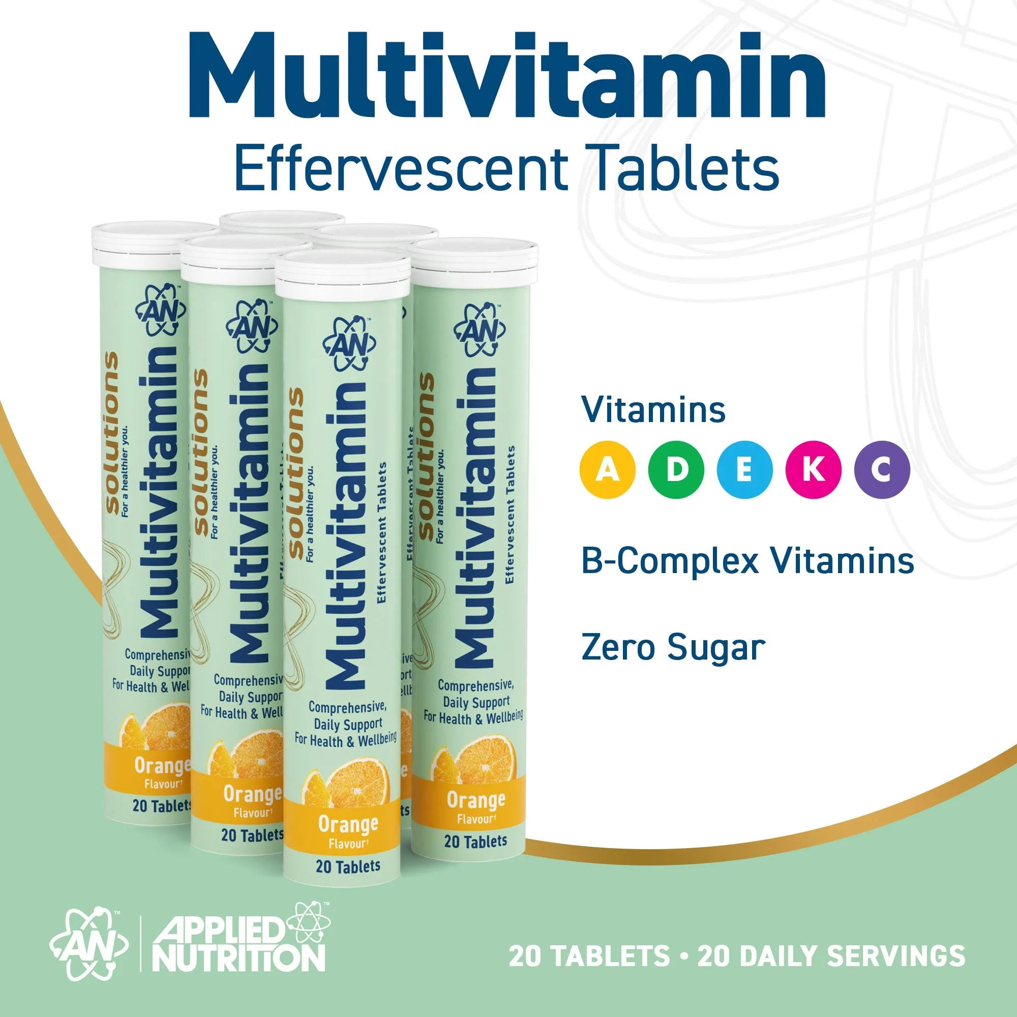 Applied Nutrition Vitality Range Multivitamines Effervescentes Orange 1 Tube
